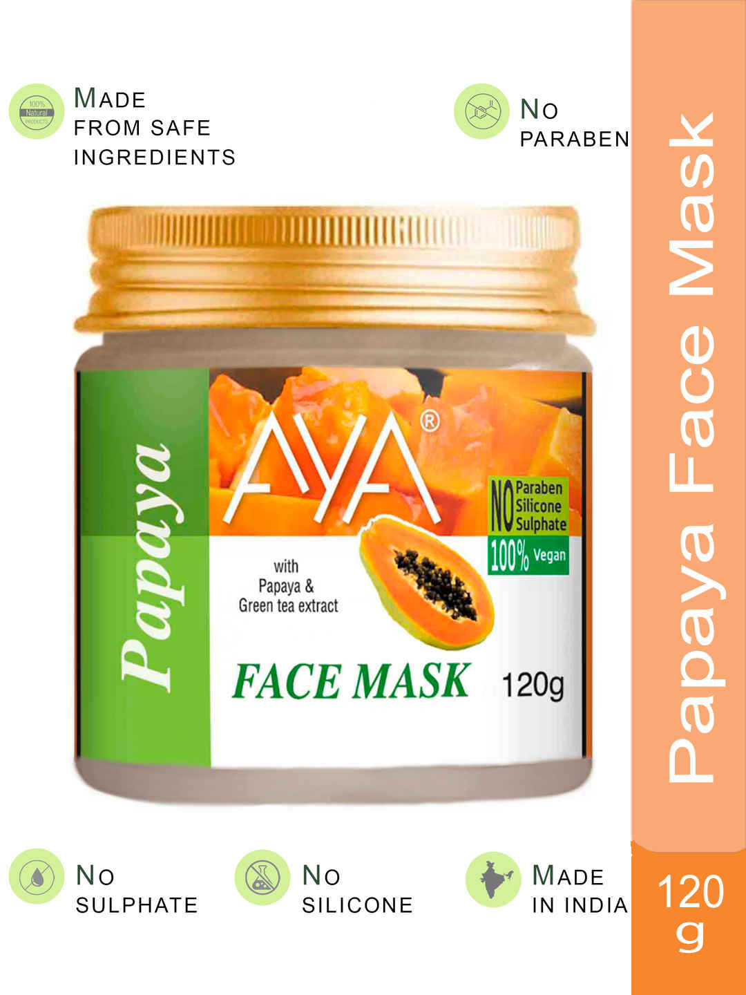 Buy AYA Papaya Face Mask, 120 gm | No Paraben, No Silicone, No Sulphate - Purplle