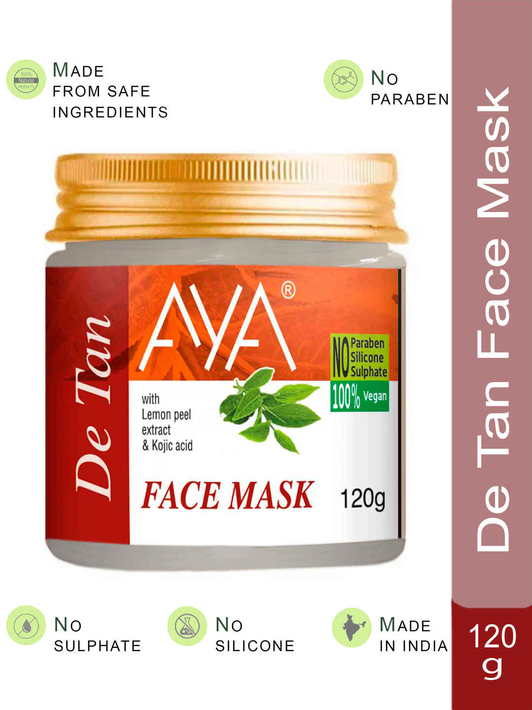 Buy AYA Detan Face Mask, 120 gm | No Paraben, No Silicone, No Sulphate - Purplle