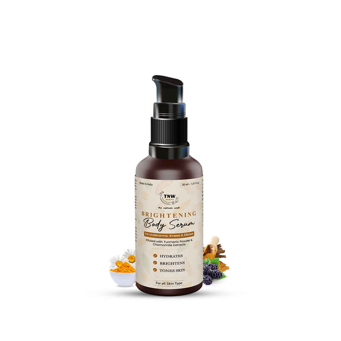 Buy TNW The Natural Wash Brightening Body Serum With Turmeric Powder and Chamomile Extracts | For Underarms, Knees, and Elbows | Brightening | Hydrating 30 ml - Purplle