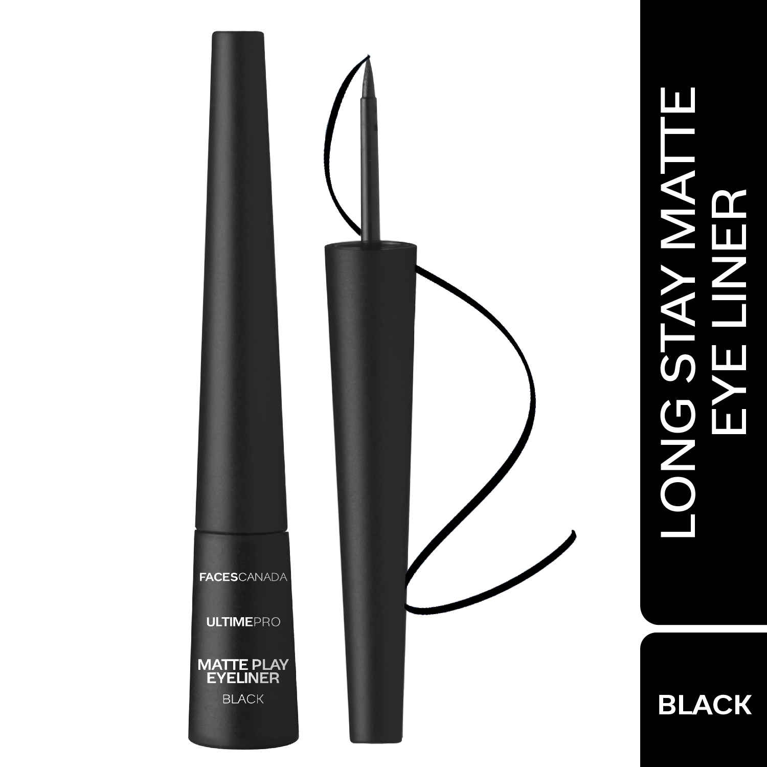 Buy FACES CANADA Ultime Pro Matte Play Eyeliner - Black, 2.5 ml | Quick Dry | Matte Finish | 24 Hr Long Lasting Formula | Precise Felt Tip | Highly Pigmented | Waterproof, Smudgeproof & Sweatproof - Purplle
