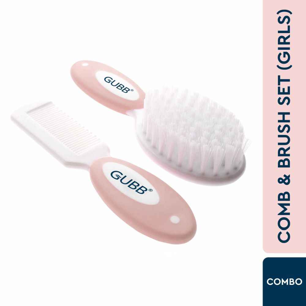 Buy GUBB Baby Grooming Kit, Baby Comb & Brush Set - Light pink - Purplle