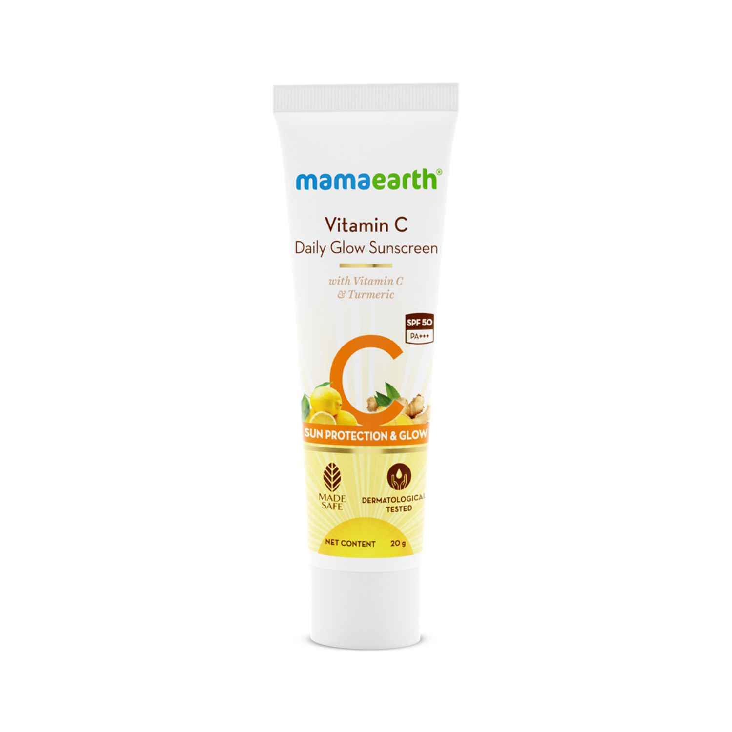 Buy Mamaearth Vitamin C Daily Glow Sunscreen with Vitamin C & Turmeric for Sun Protection & Glow - 20 gm - Purplle