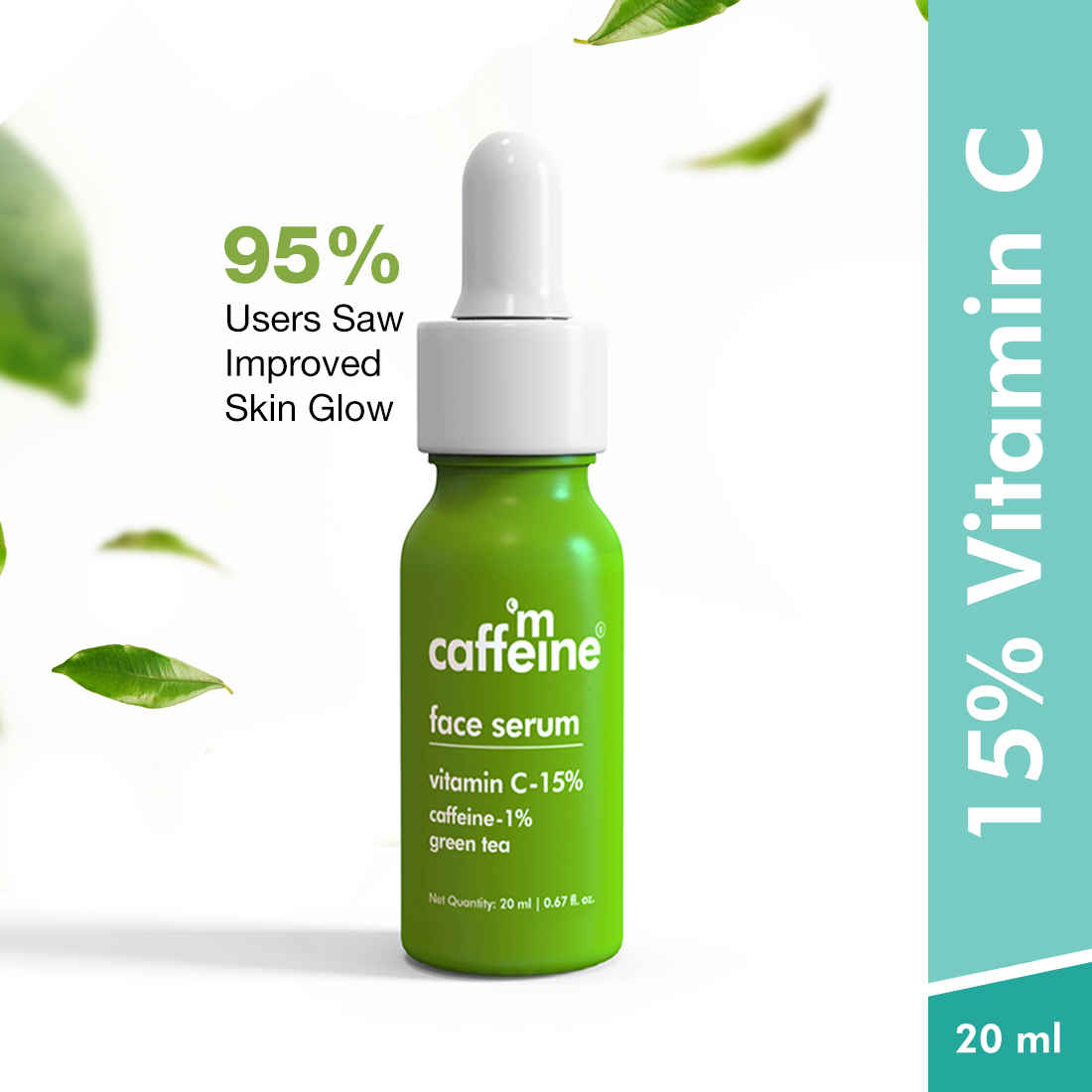 Buy mCaffeine Green Tea + Vitamin C Serum 20ml - Purplle