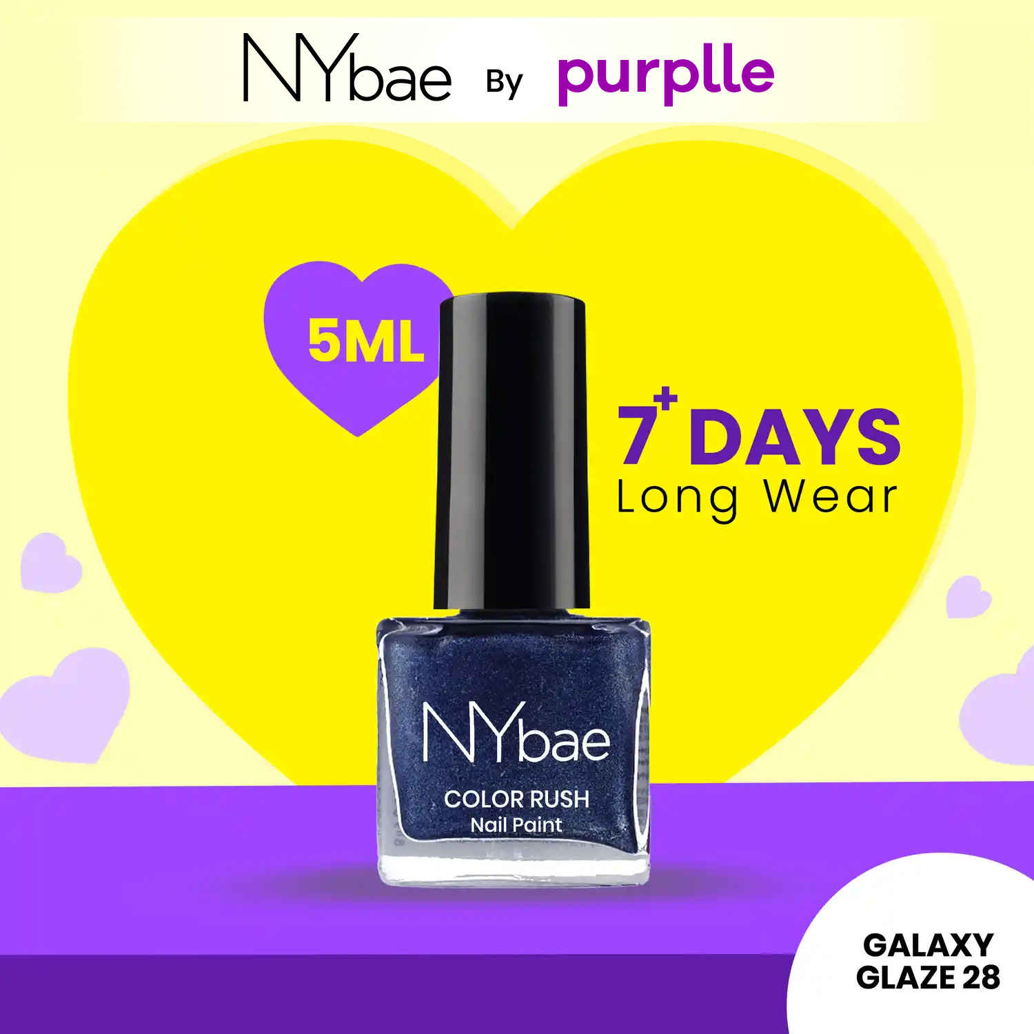 Buy NY Bae Color Rush Nail Paint - Galaxy Glaze 28 (5 ml) | Chip Resistant | Long Lasting | Quick Dry | Gel Nail Polish - Purplle