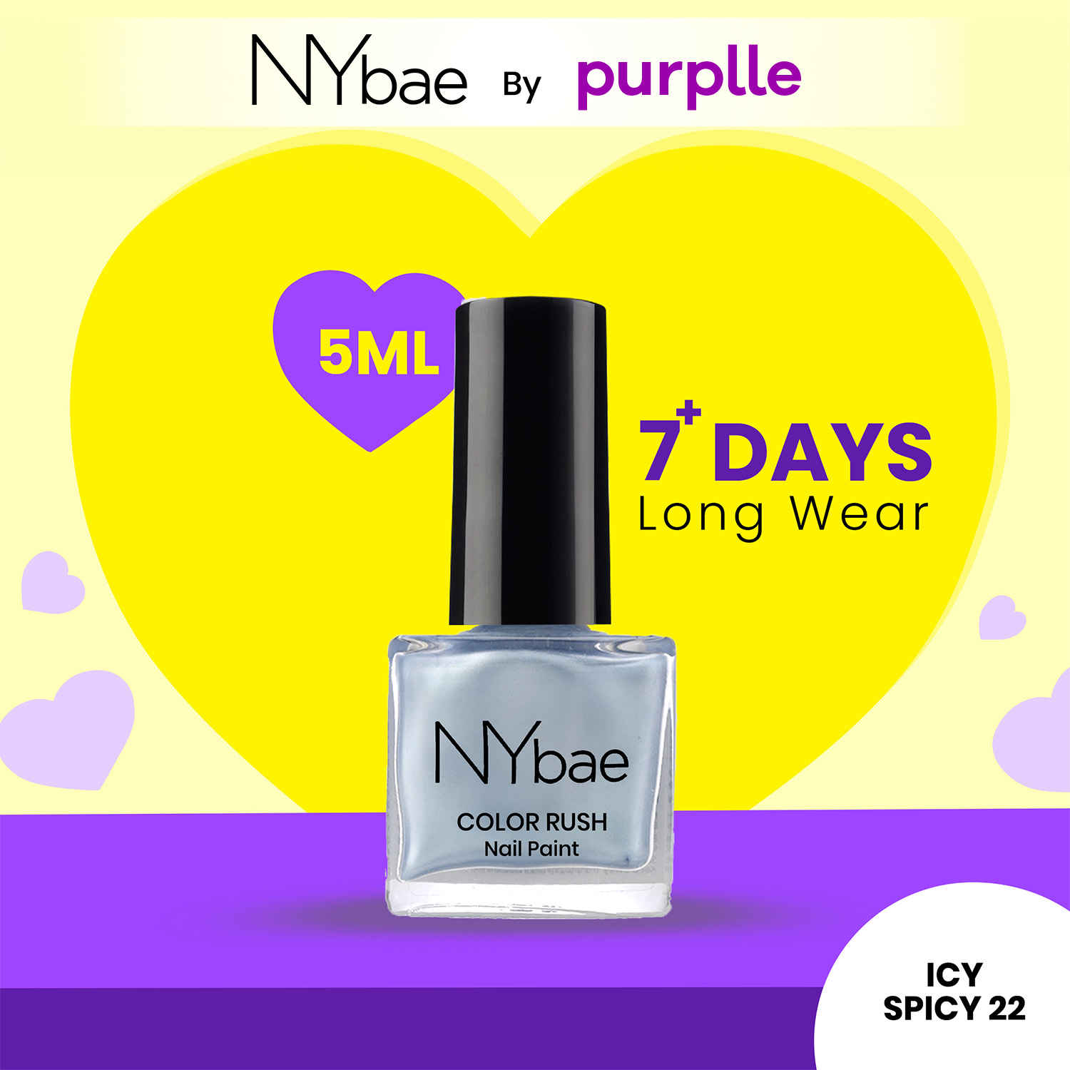 Buy NY Bae Color Rush Nail Paint - Icy Spicy 22 (5 ml) | Chip Resistant | Long Lasting | Quick Dry | Gel Nail Polish - Purplle