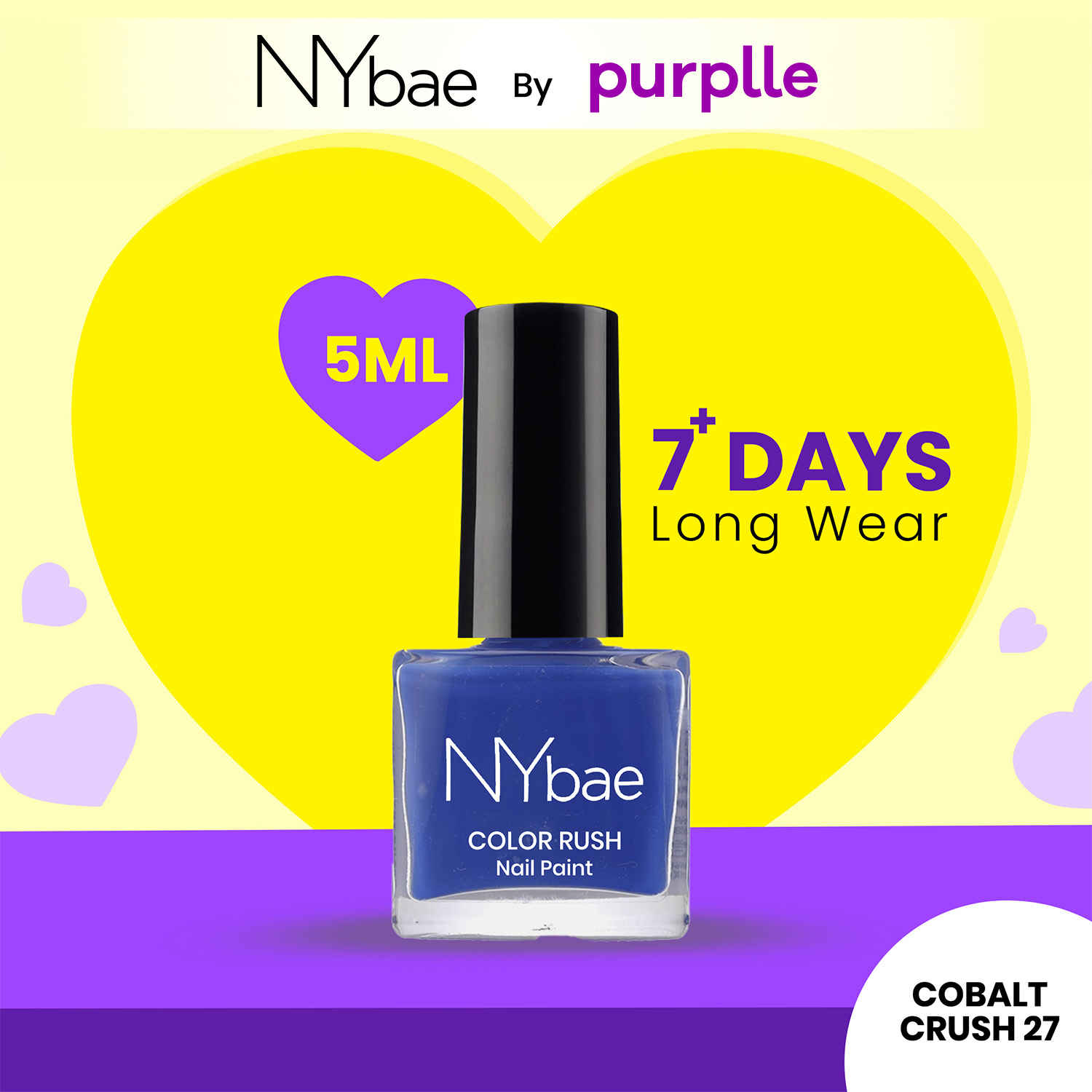 Buy NY Bae Color Rush Nail Paint - Cobalt Crush 27 (5 ml) | Chip Resistant | Long Lasting | Quick Dry | Gel Nail Polish - Purplle
