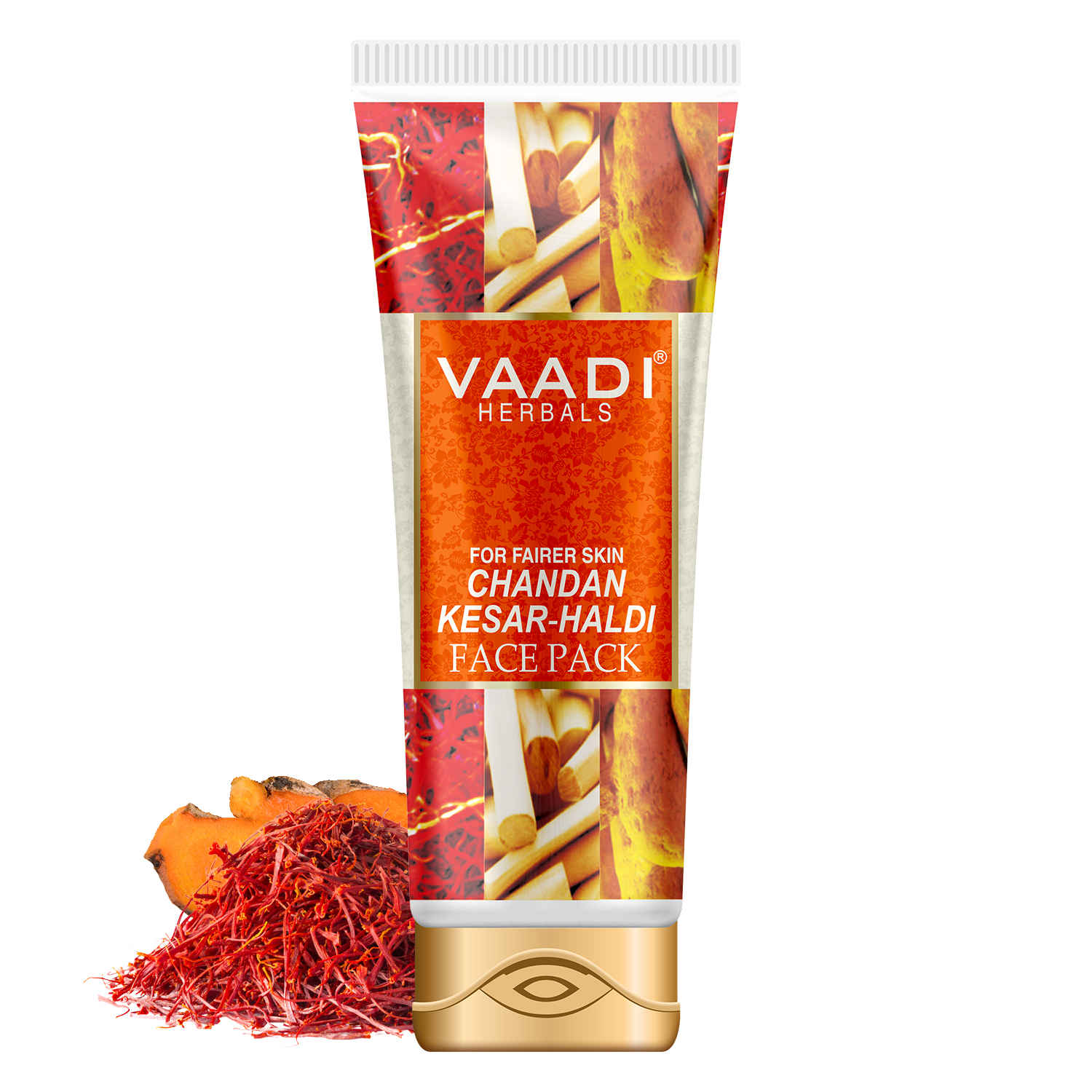 Buy Vaadi Herbals Chandan Kesar Haldi Fairness Face Pack (120 gm) - Purplle