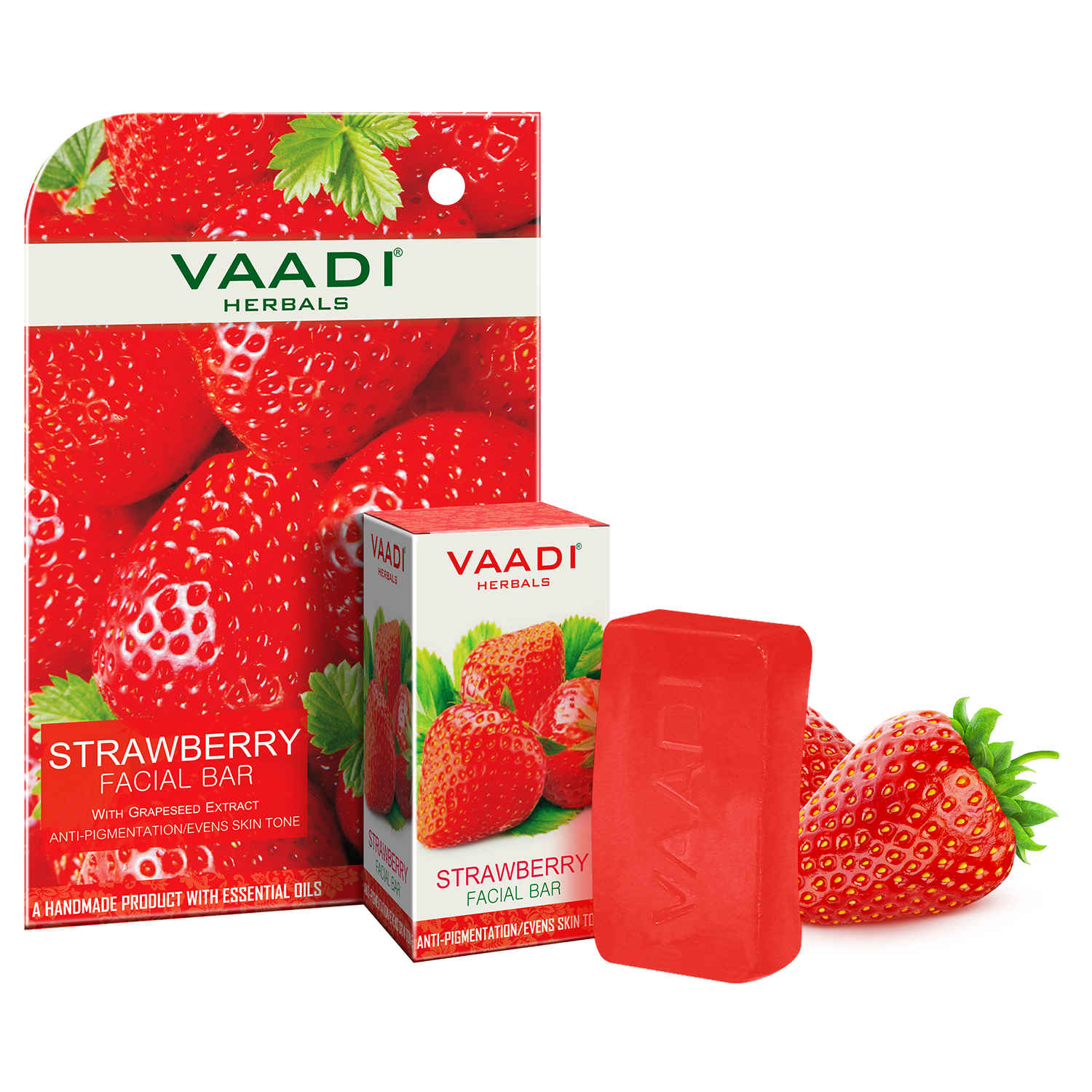 Buy Vaadi Herbals Super Value Pack Of Strawberry Facial Bars With Grapeseed Extract (5+1)(25 gm X 6) - Purplle
