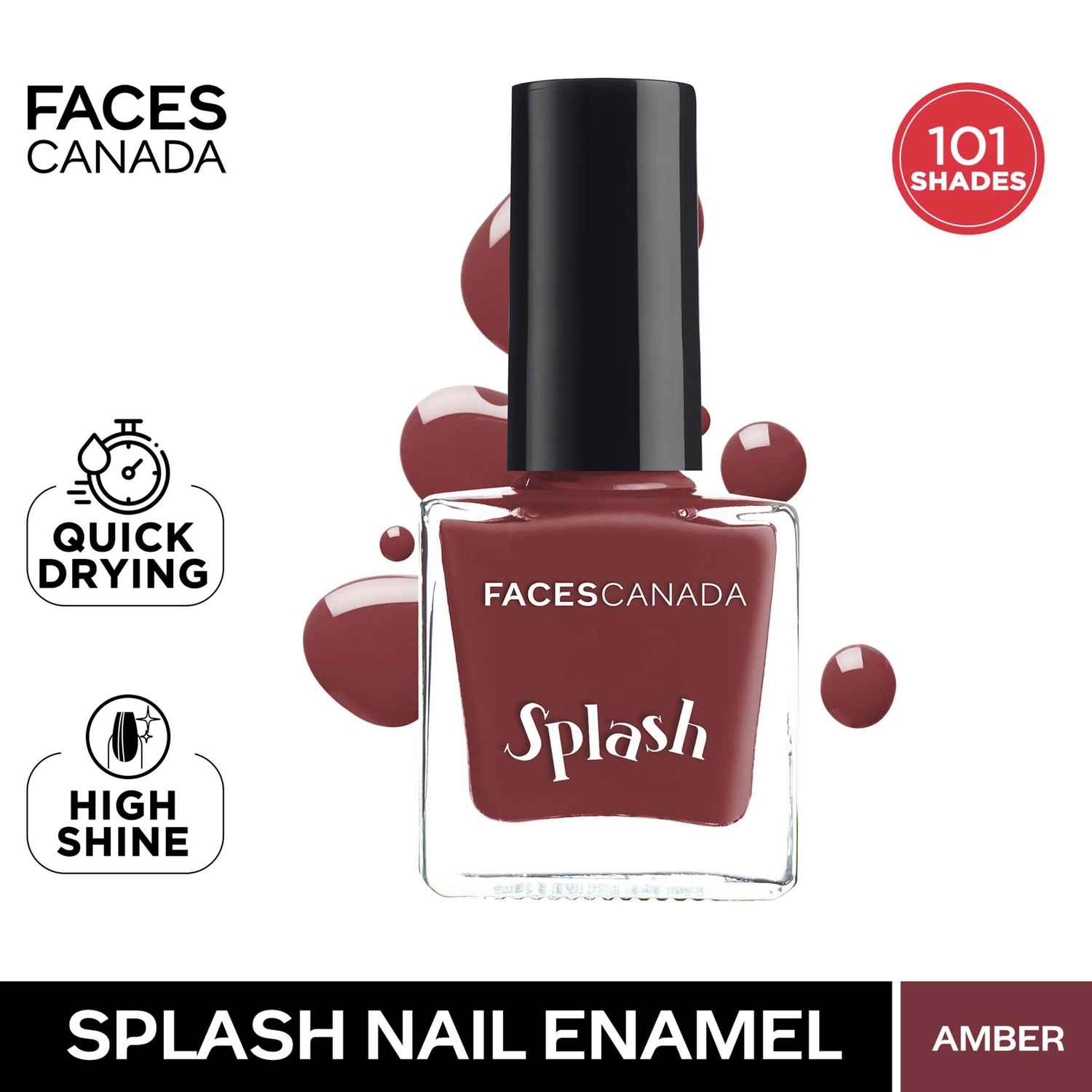 Buy FACES CANADA Ultime Pro Splash Nail Enamel - Amber 114 (8 ml) | Quick Drying | Glossy Finish | Long Lasting | No Chip Formula | High Shine Nail Polish For Women | No Harmful Chemicals - Purplle