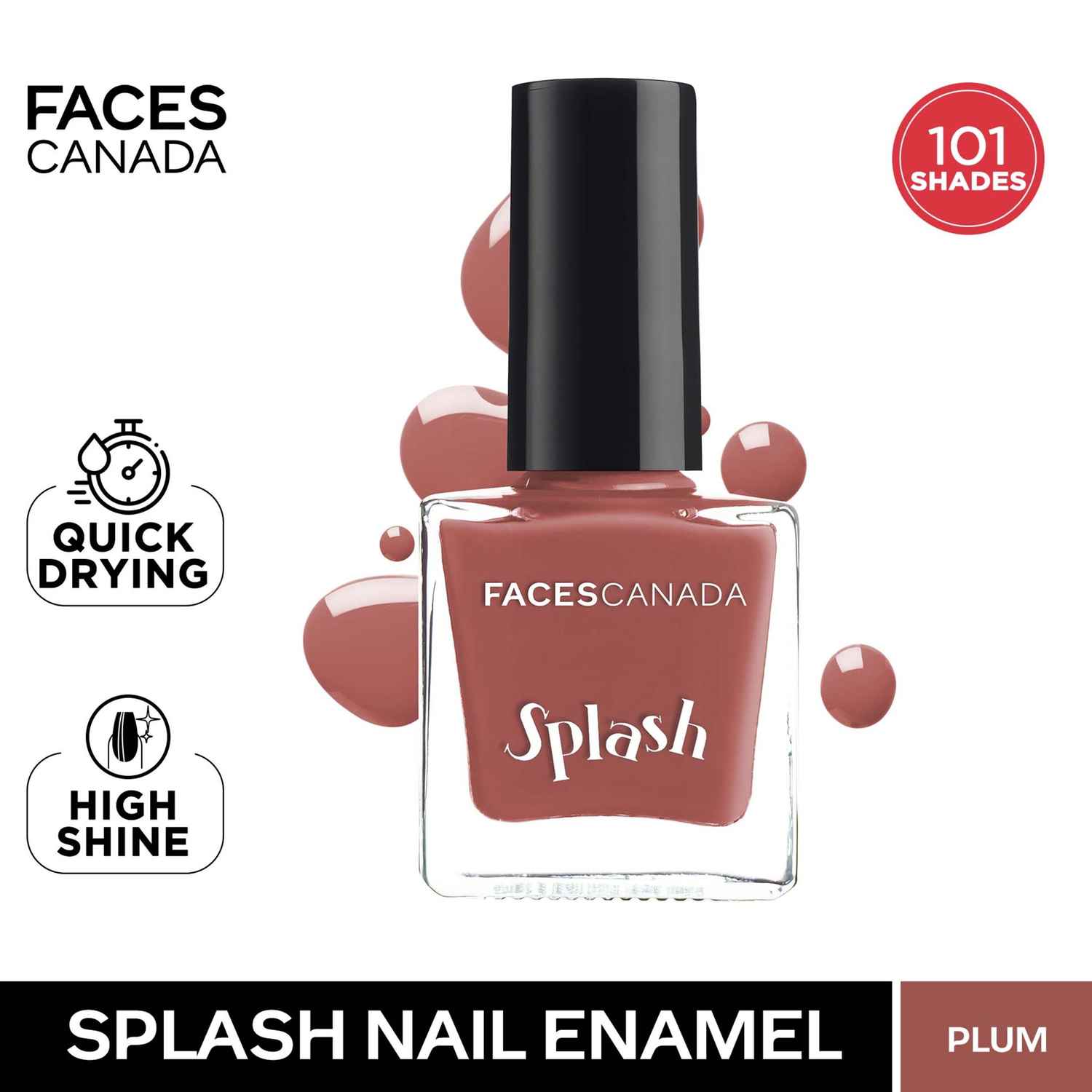 Buy FACES CANADA Ultime Pro Splash Nail Enamel - Plum 207 (8 ml) | Quick Drying | Glossy Finish | Long Lasting | No Chip Formula | High Shine Nail Polish For Women | No Harmful Chemicals - Purplle
