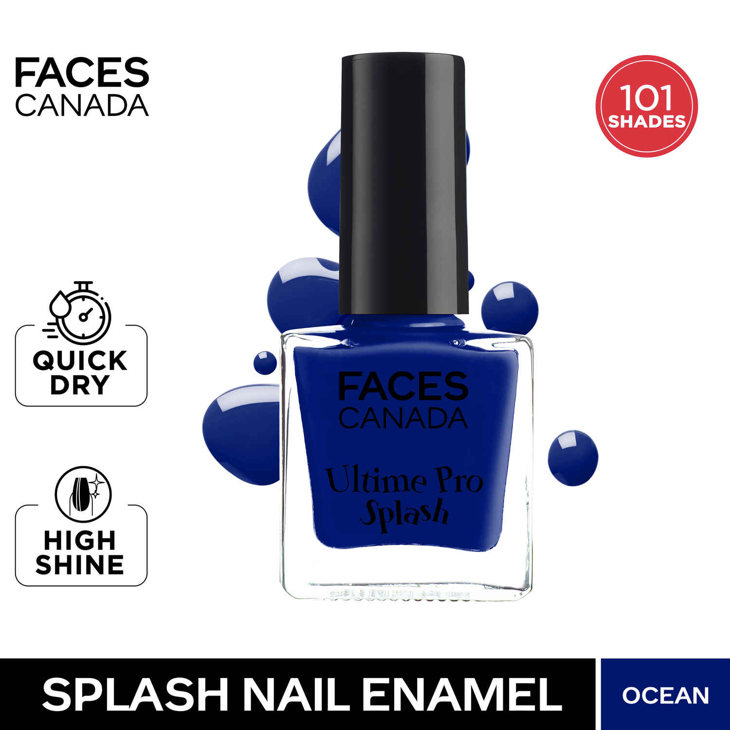Buy FACES CANADA Ultime Pro Splash Nail Enamel - Pink Punch 130 (8 ml) | Quick Drying | Glossy Finish | Long Lasting | No Chip Formula | High Shine Nail Polish For Women | No Harmful Chemicals - Purplle