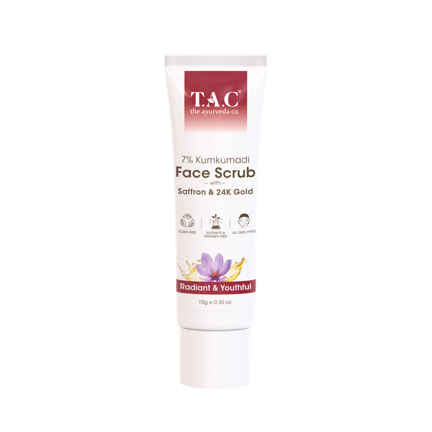Buy TAC - The Ayurveda Co - 7% Kumkumadi Face Scrub With Saffron & 24K Gold - 10Gm - Purplle