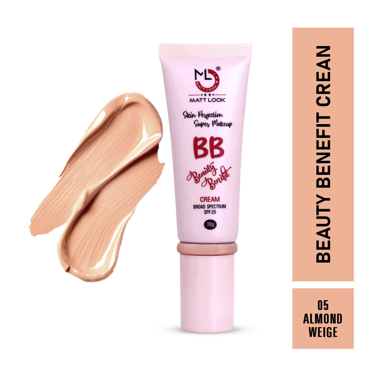 Buy Mattlook Skin Perfection Super Makeup BB Beauty Benefit Cream SPF 25A  LightweightA Glow MoisturizerA ,Smooths skin Texture, Gives even skin toneA - Almond Beige (38 gm) - Purplle