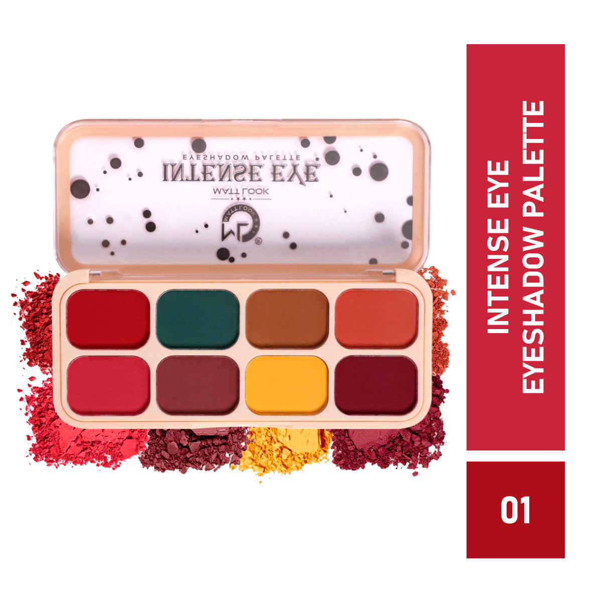 Buy Mattlook Intense Eye, Eyeshadow Platte, Flawless Shades, Waterproof Durable Highly Pigmented Eye Makeup Set Gift for Women, Easy to Blend & Versatile Looks, Multi Finish, Multicolor-1 (12 gm) - Purplle