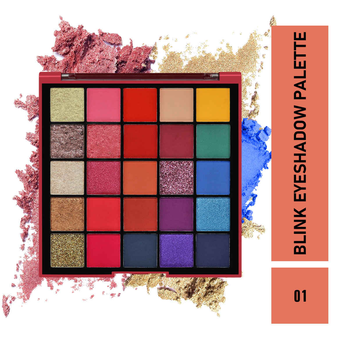 Buy Mattlook 25 Colours Blink Eyeshadow Palette, Flawless Shades, Highly Pi gmented Long Wearing Easily Blendable, Gift for Women, Multicolour- 01 (26 gm) - Purplle