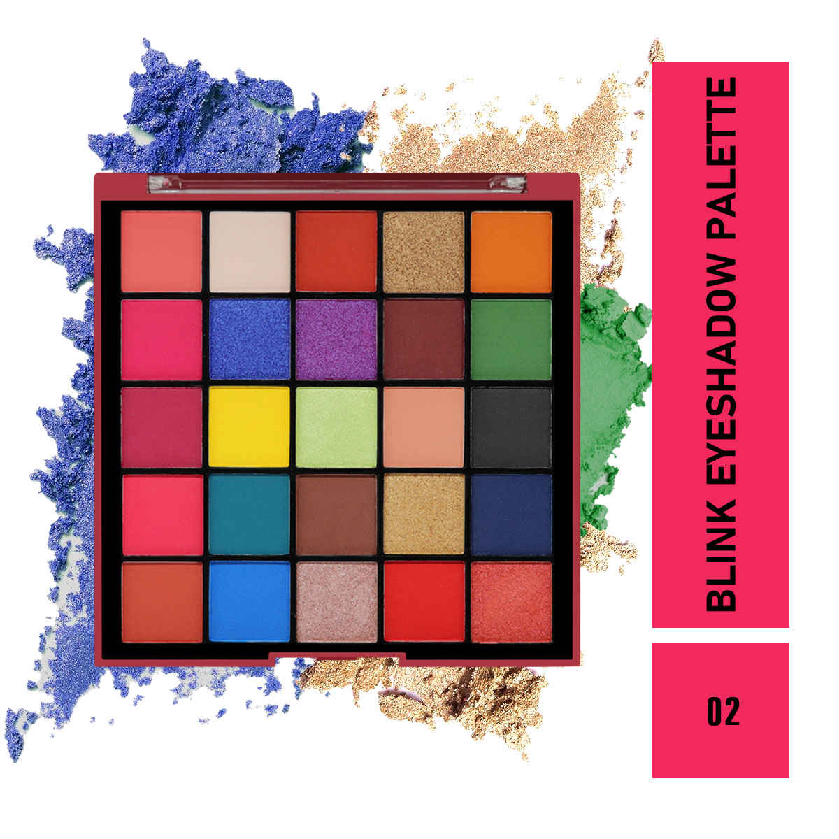 Buy Mattlook 25 Colours Blink Eyeshadow Palette, Flawless Shades, Highly Pi gmented Long Wearing Easily Blendable, Gift for Women, Multicolour- 02 (26 gm) - Purplle