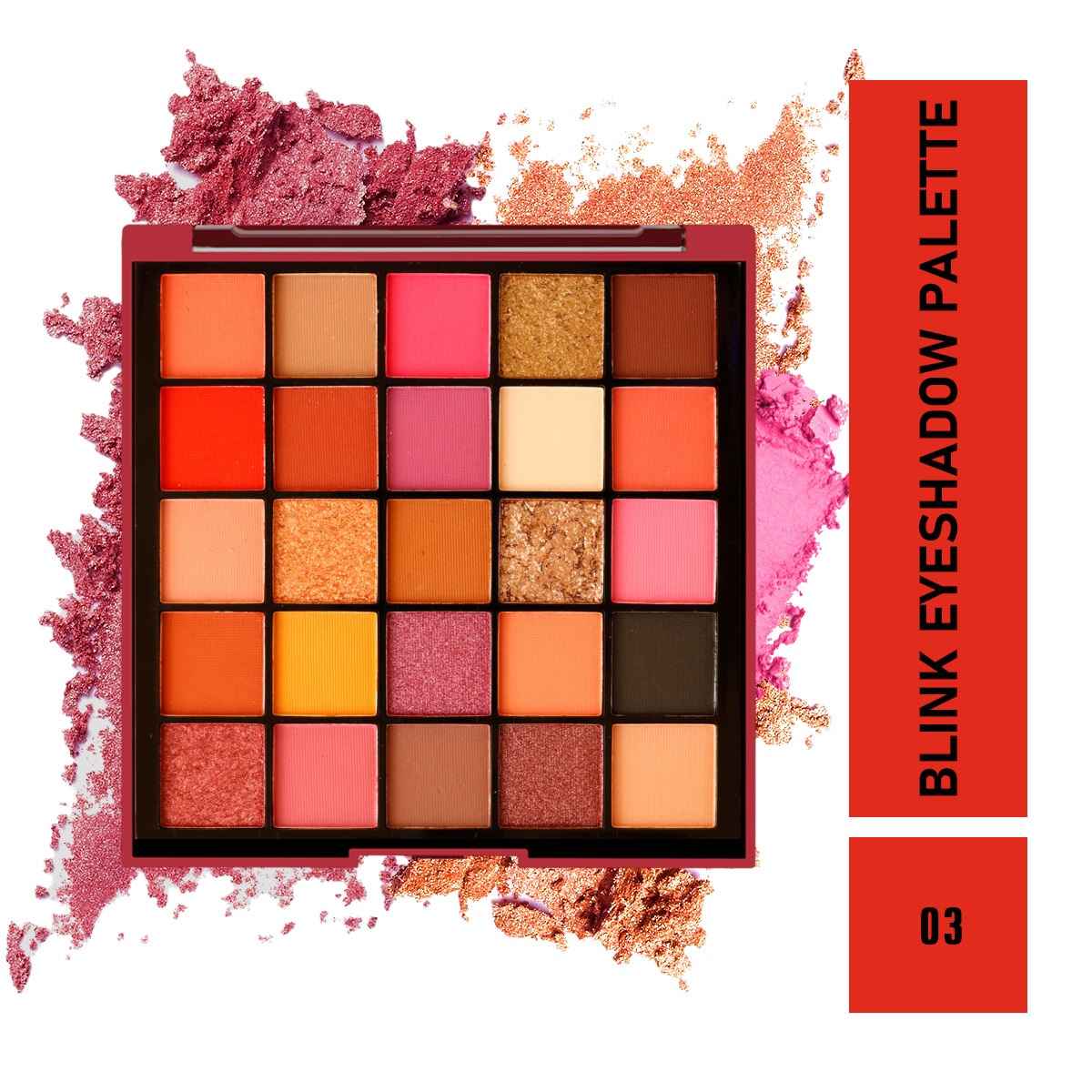 Buy Mattlook 25 Colours Blink Eyeshadow Palette, Flawless Shades, Highly Pi gmented Long Wearing Easily Blendable, Gift for Women, Multicolour- 03 (26 gm) - Purplle