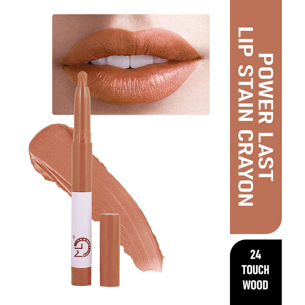 Buy Mattlook Power Last Lip Stain Crayon LipstickA A Rich Colour, Non Transfer, Mask Proof & Luxurious Creamy Matte, Touch Wood (1.3 gm) - Purplle