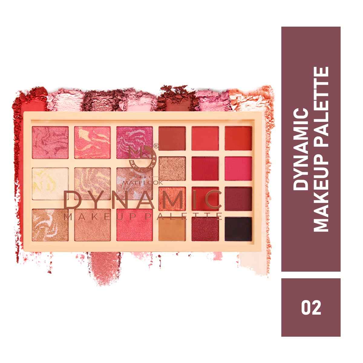 Buy Mattlook Dynamic Makeup Palette, 12 Eyeshadows, 9 Baked Highlighters & Blushers, Long Lasting Waterproof Durable Highly Pi gmented, Gift for Women, Multicolor-02 (23g) - Purplle