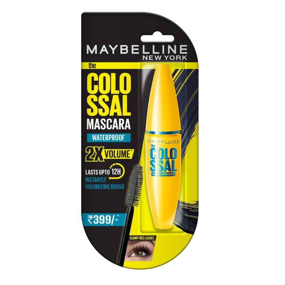 Buy Maybelline New York Volume Express Colossal Mascara, Waterproof, Black, 10 gm - Purplle