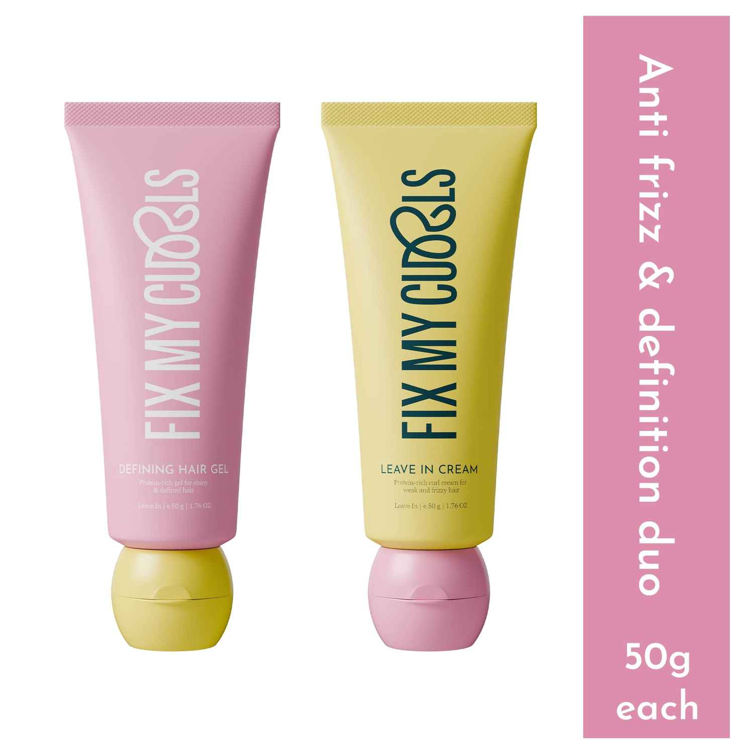 Buy Fix My Curls Travel Size Styling Bundle With Defining Hair Gel And Leave In Cream, 50GM Each - Purplle