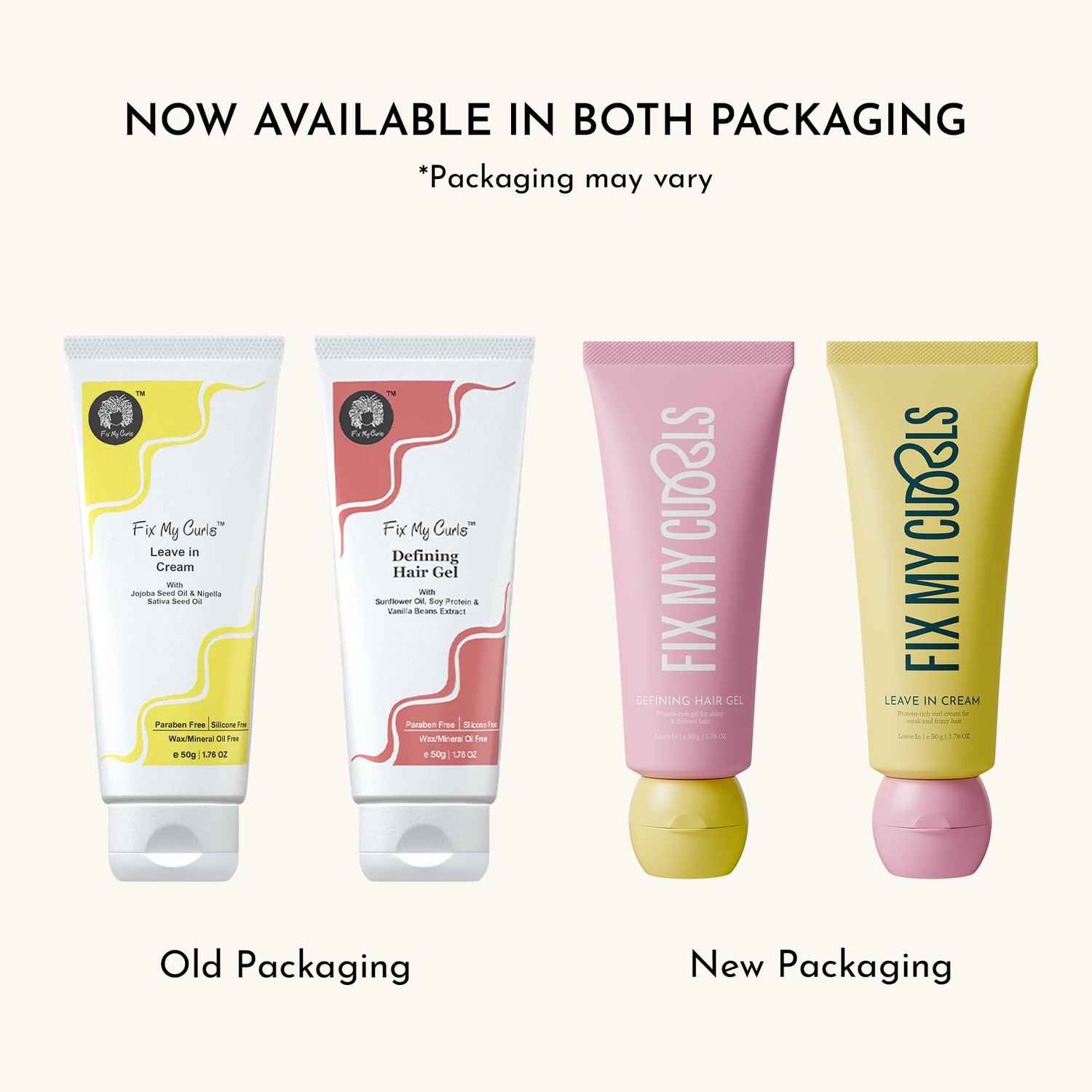 Buy Fix My Curls Travel Size Styling Bundle With Defining Hair Gel And Leave In Cream, 50GM Each - Purplle