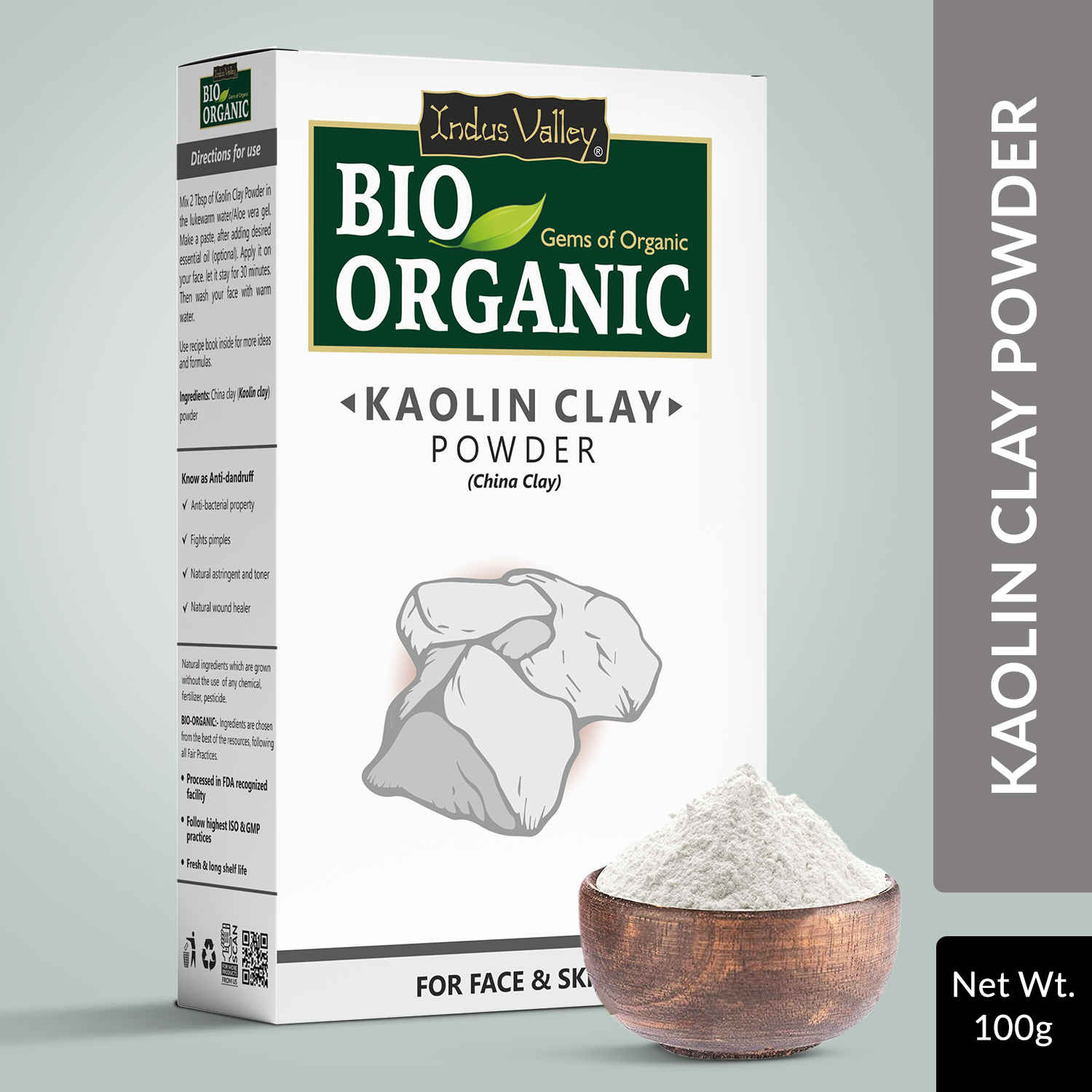 Buy Indus Valley BIO Organic Kaolin Clay Powder-A (China Clay) (100 gm)A - Purplle