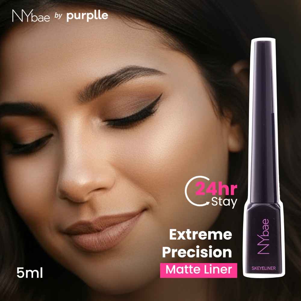 Buy NY Bae Skeyeliner - Matte (5 ml) | Liquid Black Eyeliner | Intense Pigment | Long Lasting | Smudgeproof | Precise Application | Beginner Friendly - Purplle