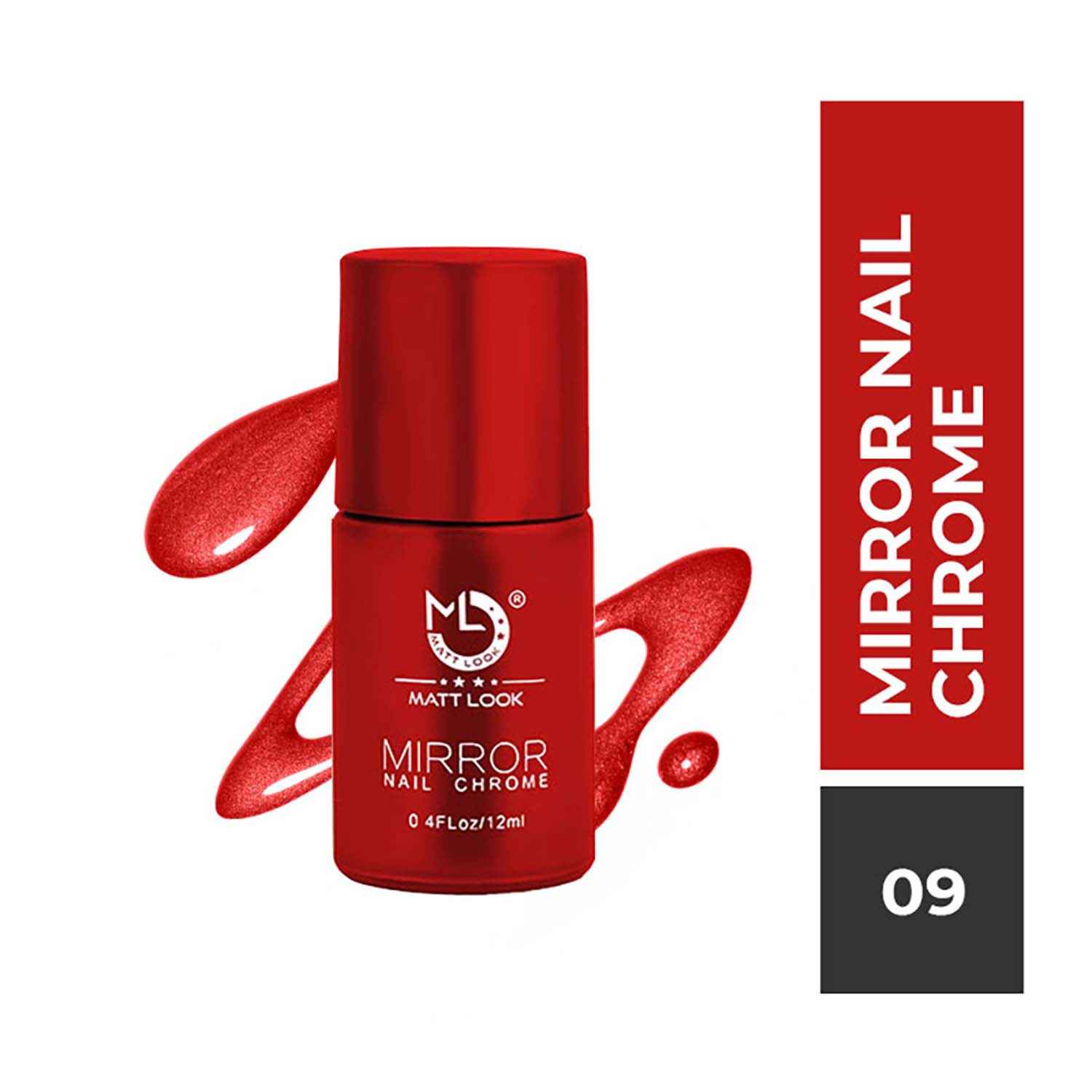 Buy Mattlook Shine Like Mirror Nail Chrome, Red-A (12ml) - Purplle
