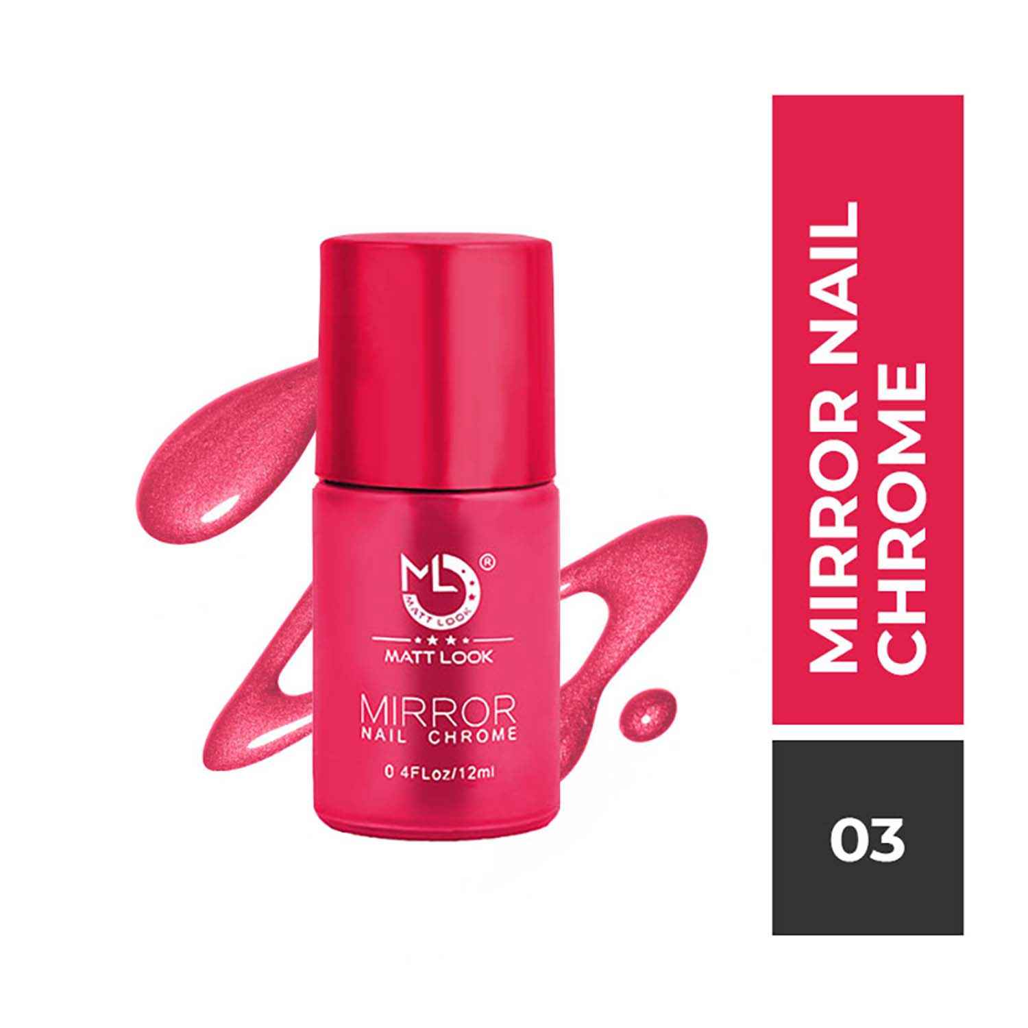 Buy Mattlook Shine Like Mirror Nail Chrome, Red-B (12ml) - Purplle