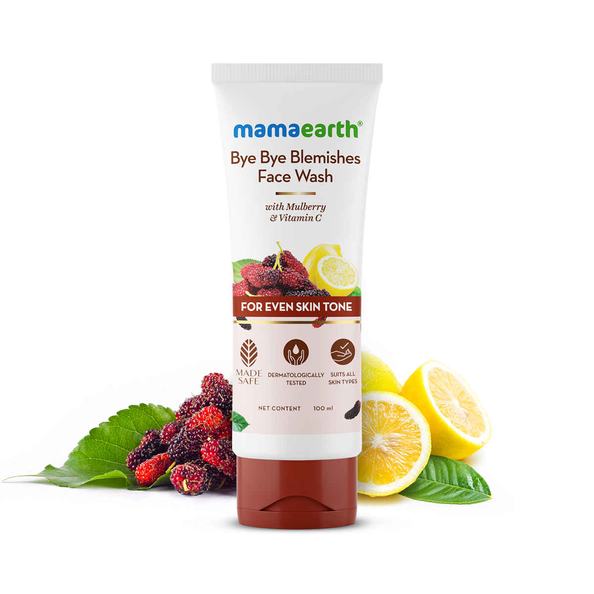 Buy Mamaearth Bye Bye Blemishes Face Wash with Mulberry and Vitamin C for Even Skin Tone - 100 ml - Purplle