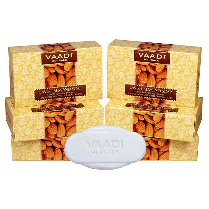 Buy Vaadi Herbals Lavish Almond Soap (5 + 1 Free) (75 g) (Pack of 6) - Purplle