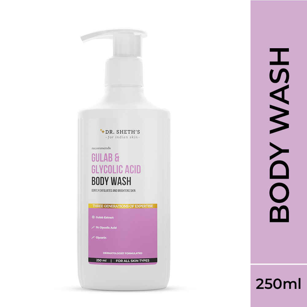 Buy Dr. Sheth’s Gulab & Glycolic Acid Body Wash - 250ml - Purplle