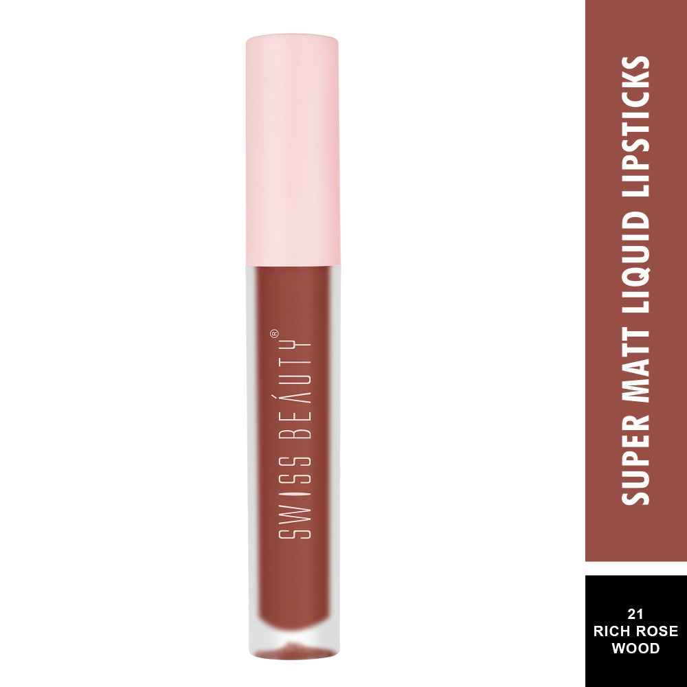 Buy Swiss Beauty Super Matte Liquid Lipstick 3.5 ml 21(For Craze) - Purplle