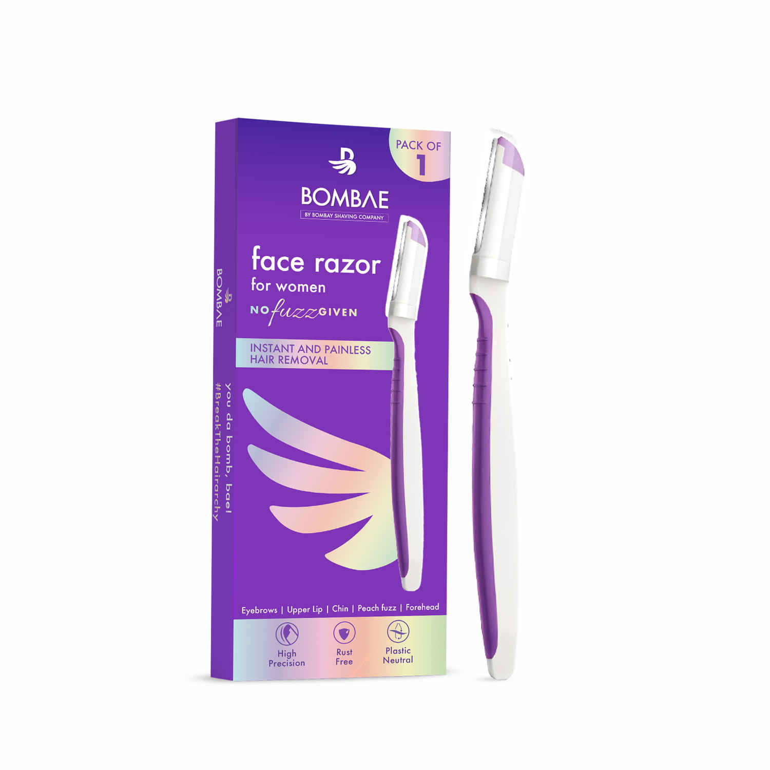 Buy BombaeA Face Razor Instant & Painless Hair Removal (Pack Of 1) 100 gm - Purplle