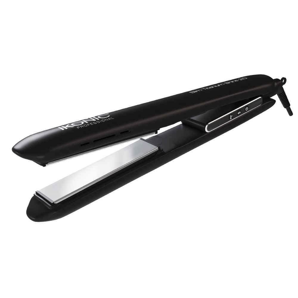 Buy IKONIC PROFESSIONAL Hair Straigtner - Slim Titanium Shine | Black | Ceramic | Corded Electric | Hair Type - All | Heating Temperature - Up To 360 Degrees Celsius - 1 Pc - Purplle