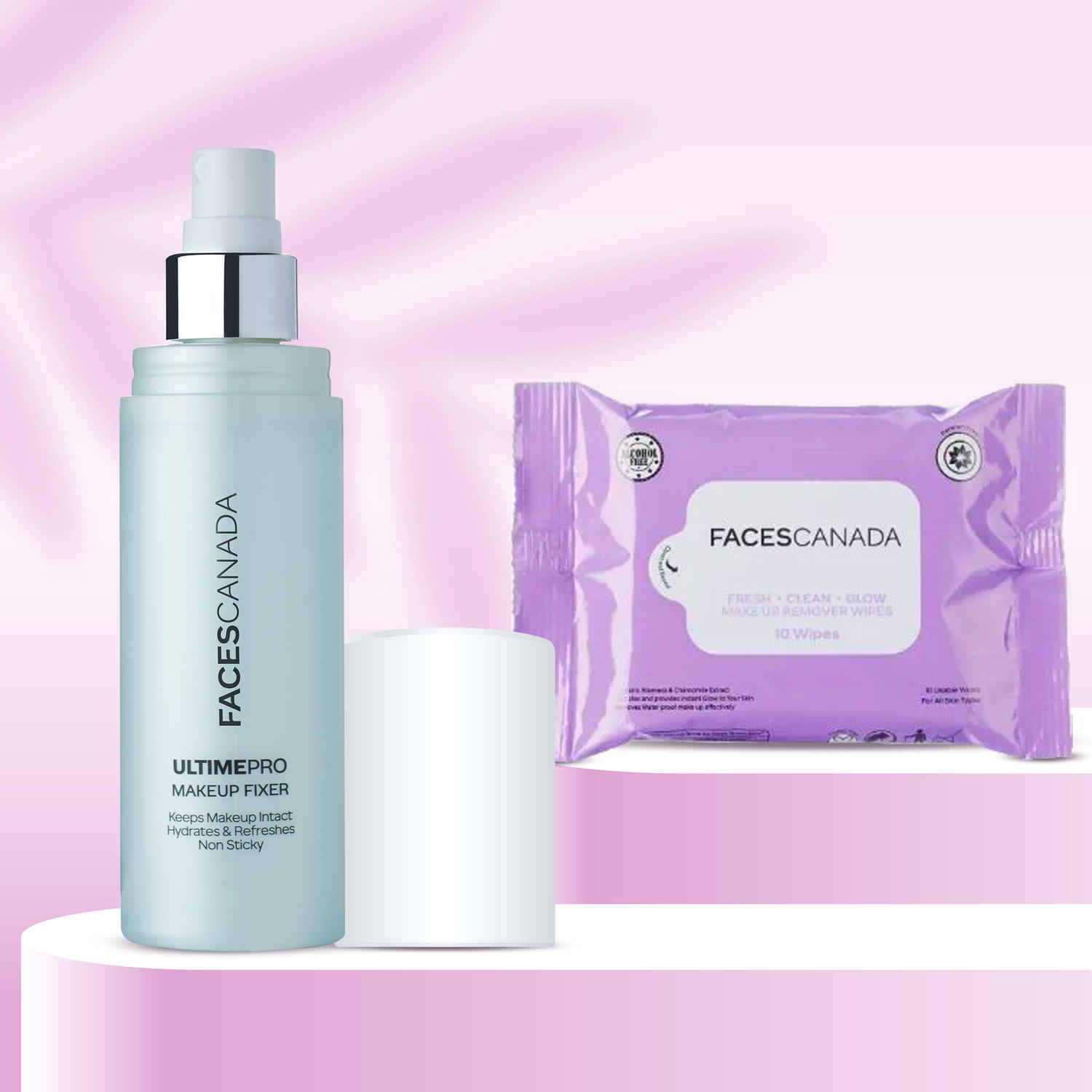 Buy Faces Canada makeup fixer 50 ml & makeup remover wipes (10N) combo - Purplle