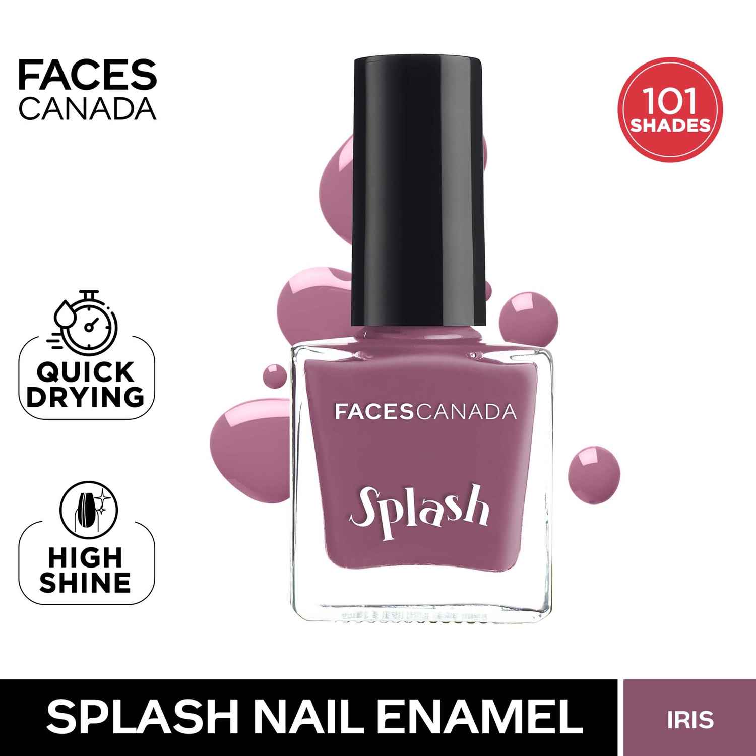 Buy FACES CANADA Ultime Pro Splash Nail Enamel - Iris 102 (8 ml) | Quick Drying | Glossy Finish | Long Lasting | No Chip Formula | High Shine Nail Polish For Women | No Harmful Chemicals - Purplle