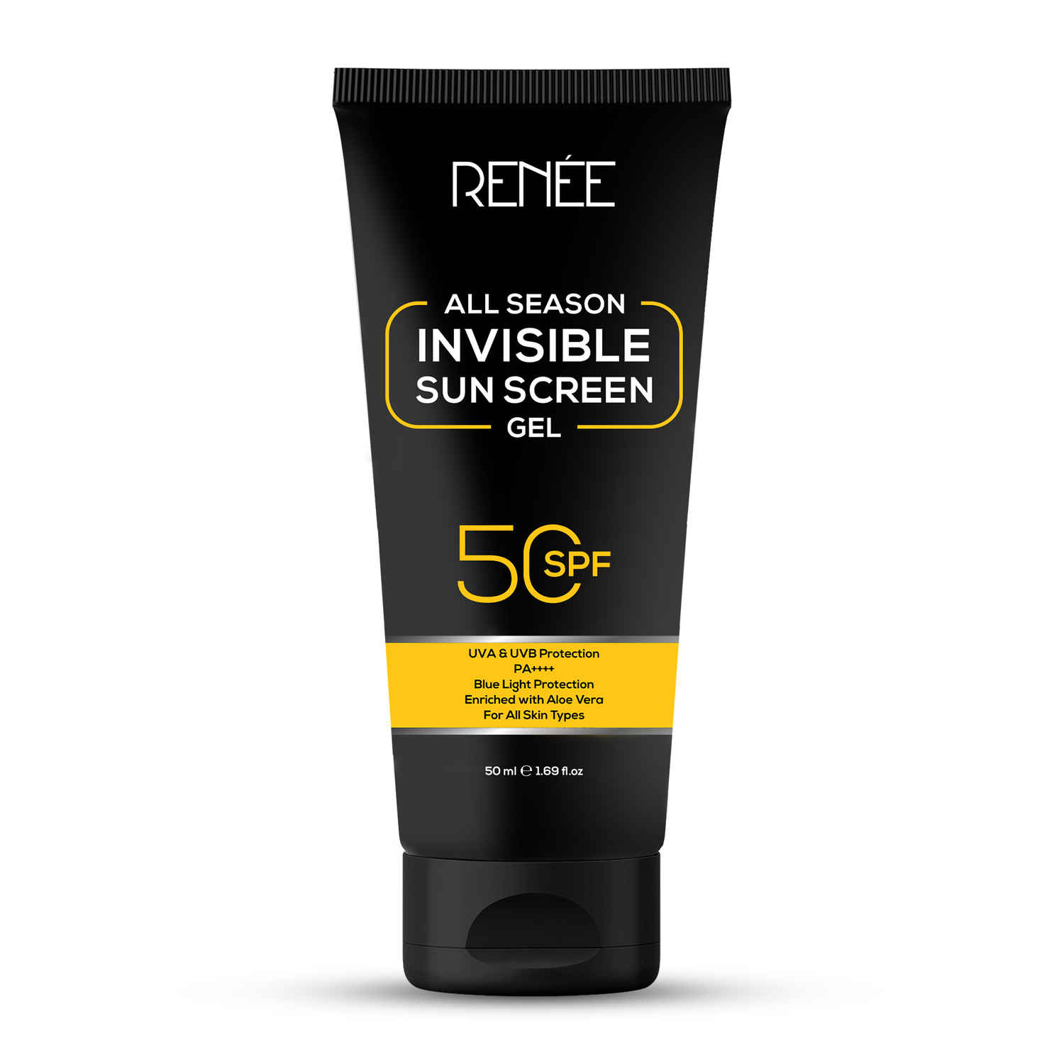 Buy RENEE All Season Invisible Sunscreen Gel 50ml, SPF 50 Broad Spectrum PA++++, UVA, UVB & Blue Light Protection, No White Cast, Transparent, non-greasy, quick absorb gel texture, Enriched with Aloe Vera - Purplle