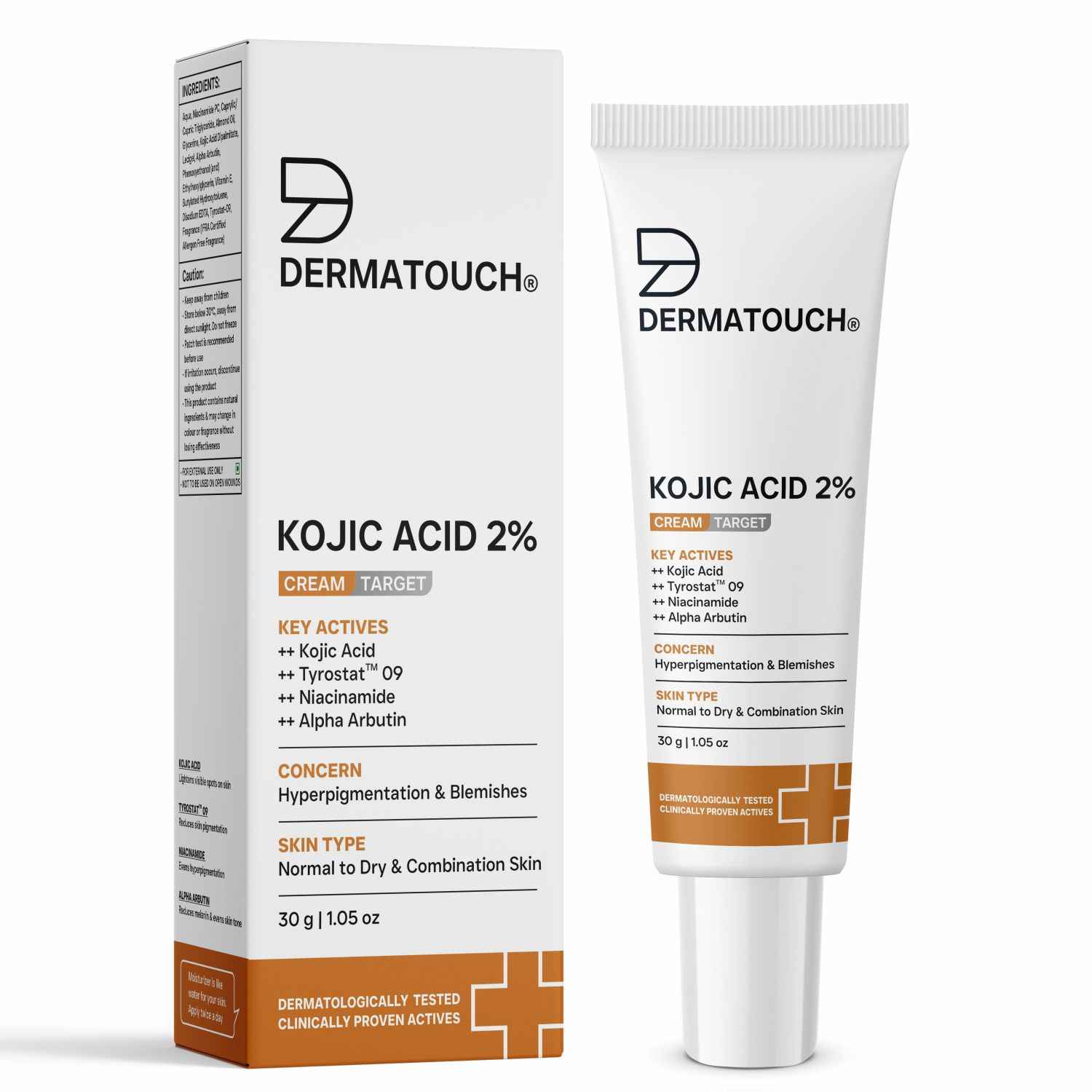 Buy DERMATOUCH Kojic Acid 2% Cream | For Pigmentation, Blemishes and Dark Spots reduction - 30G - Purplle