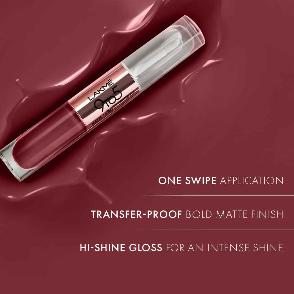 Buy Lakme 9 to 5 Matte to Glass Liquid Lip - Beachy Vibe, 7.6 ml - Purplle