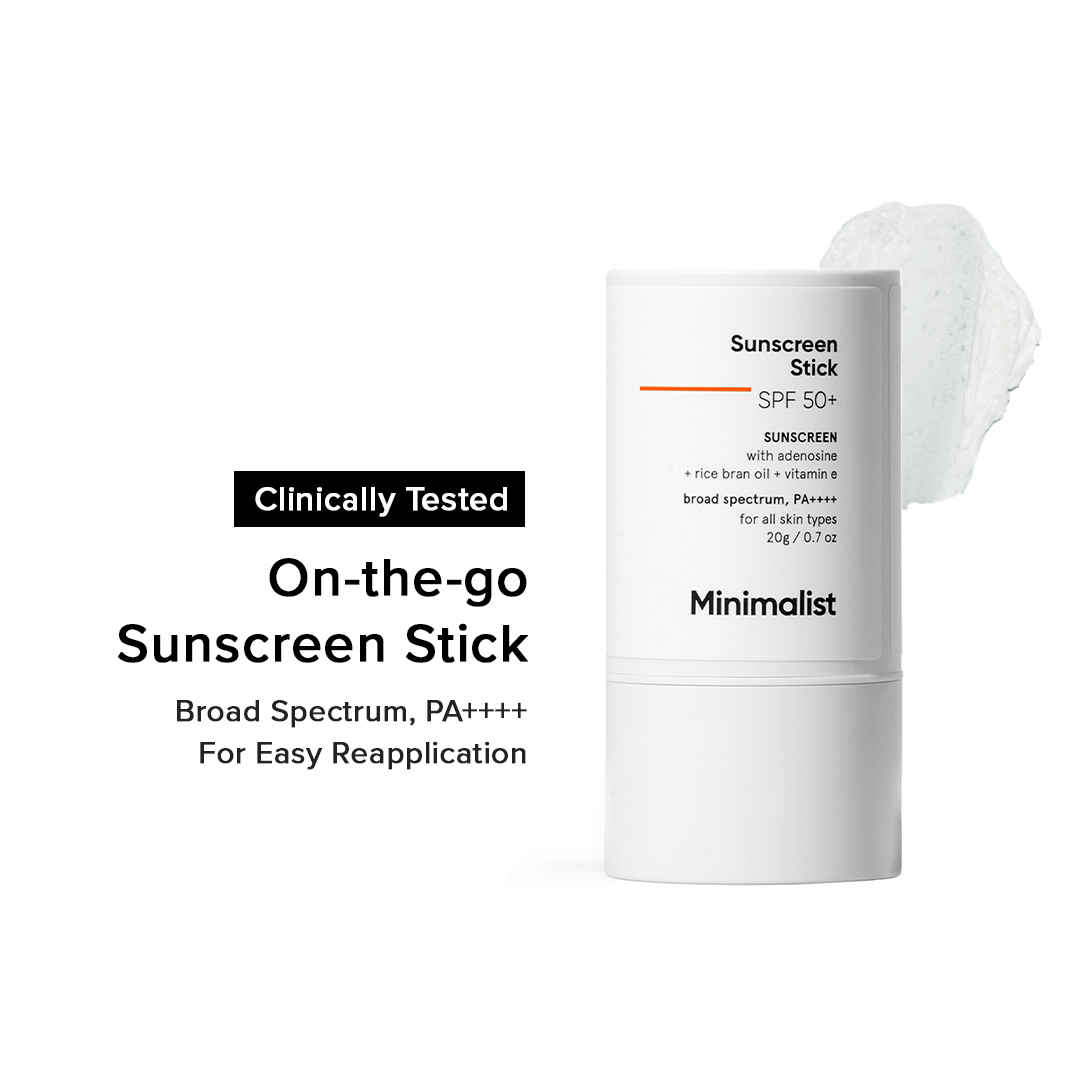 Buy Minimalist SPF 50 Sunscreen Stick with Adenosine, Rice Bran Oil & Vitamin E, Broad spectrum PA++++ - 20 gm - Purplle