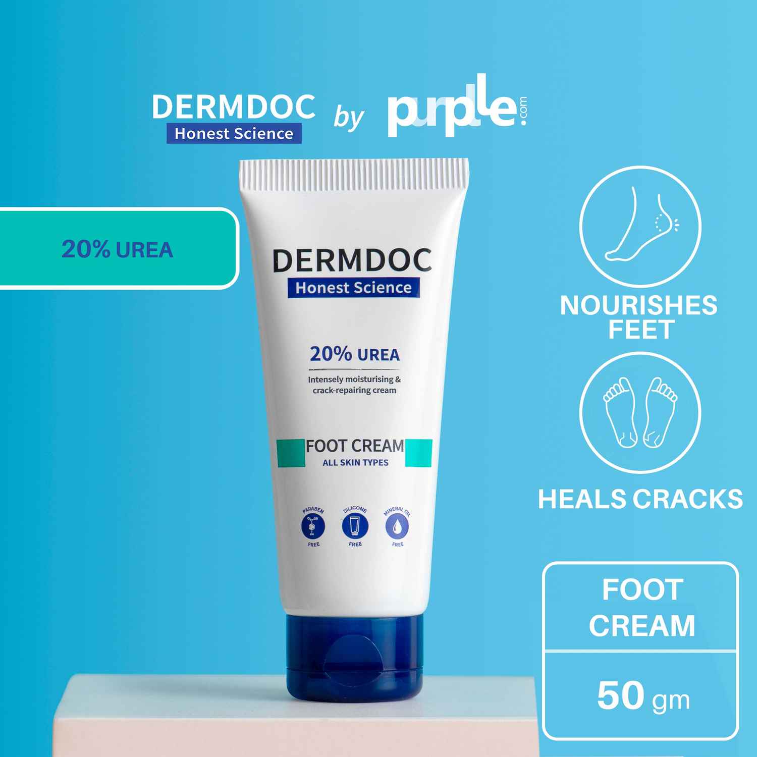 Buy DermDoc 20% Urea Foot Cream (50 gm) - Purplle