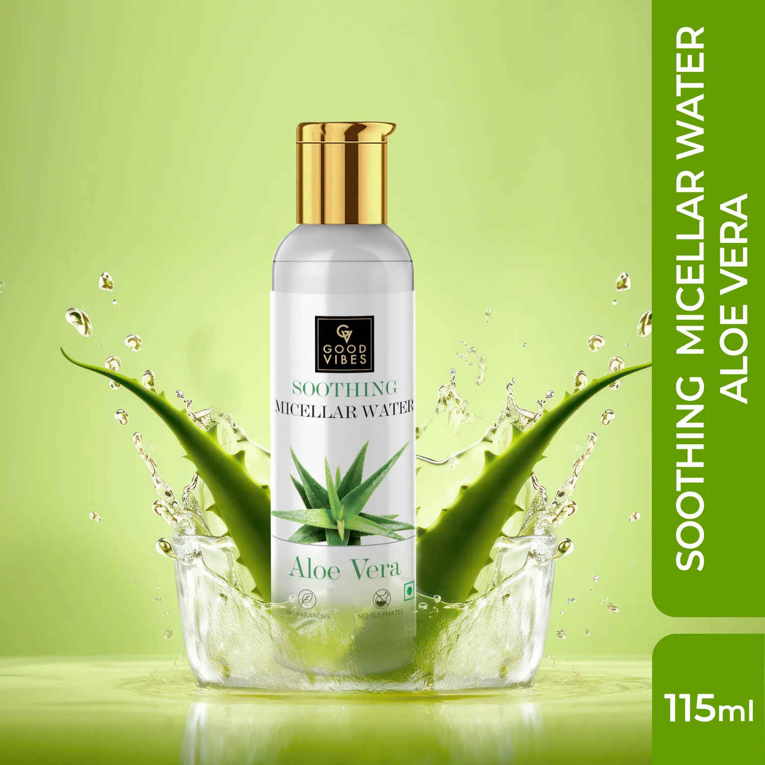 Buy Good Vibes Soothing Micellar Water with Aloe Vera Extract (115 ml) - Purplle