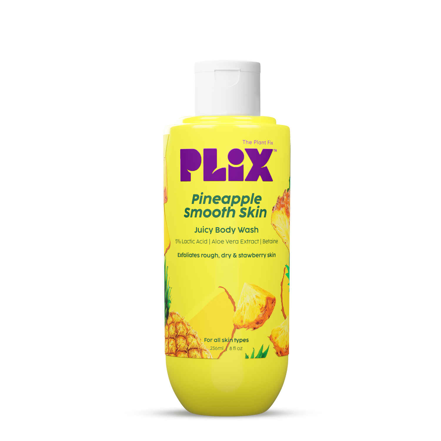 Buy PLIX - THE PLIX Pineapple 5% Lactic Acid Exfoliating Body Wash For All Skin Types | Paraben-Free Shower Gel | For Dry, Rough & Strawberry Skin | 236 ml - Purplle
