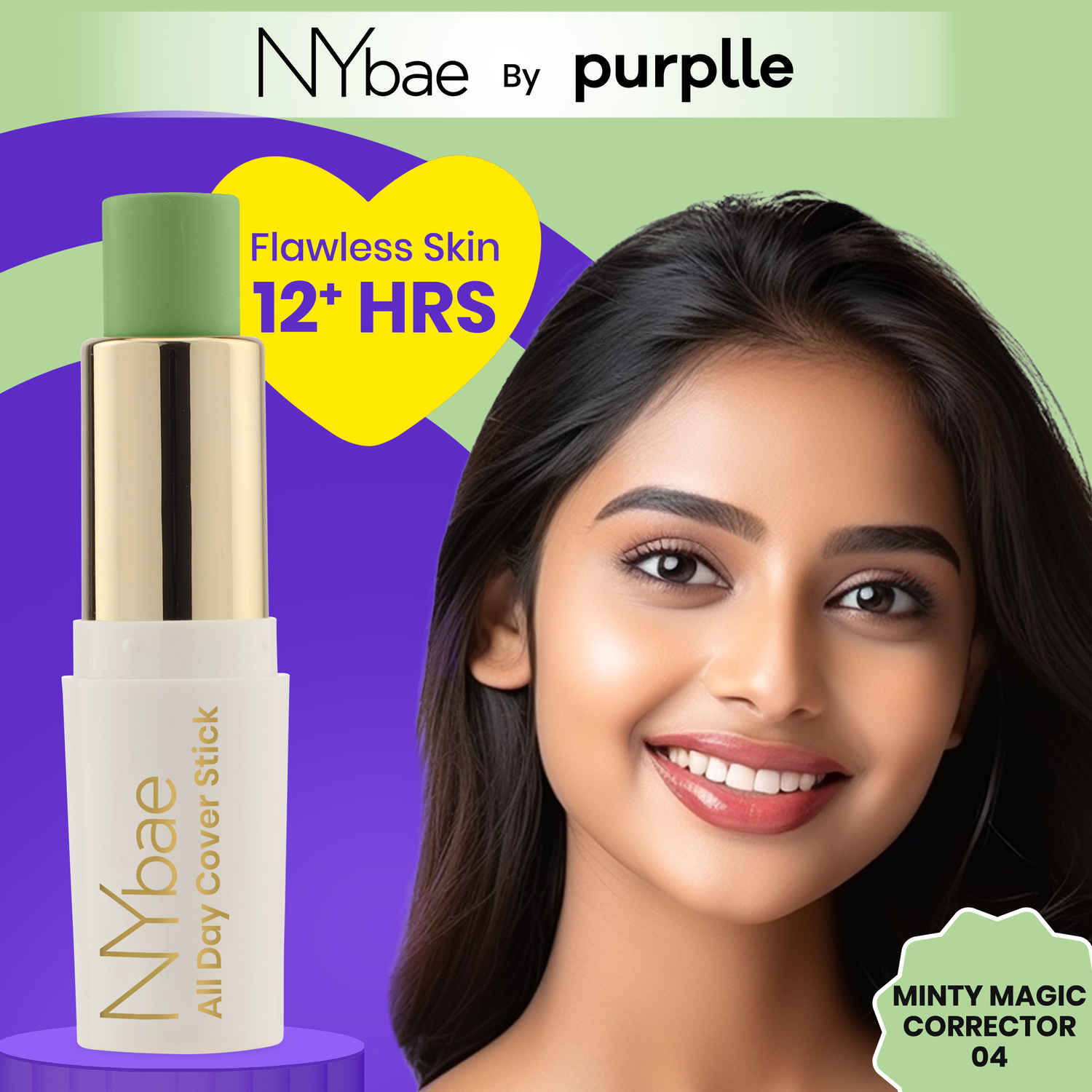 Buy NY Bae All Day Cover Stick - Minty Magic Corrector 04 (4.2 gm) | Foundation Stick | Concealer | Bronzer | Colour Corrector | Highlighter | Face Makeup - Purplle