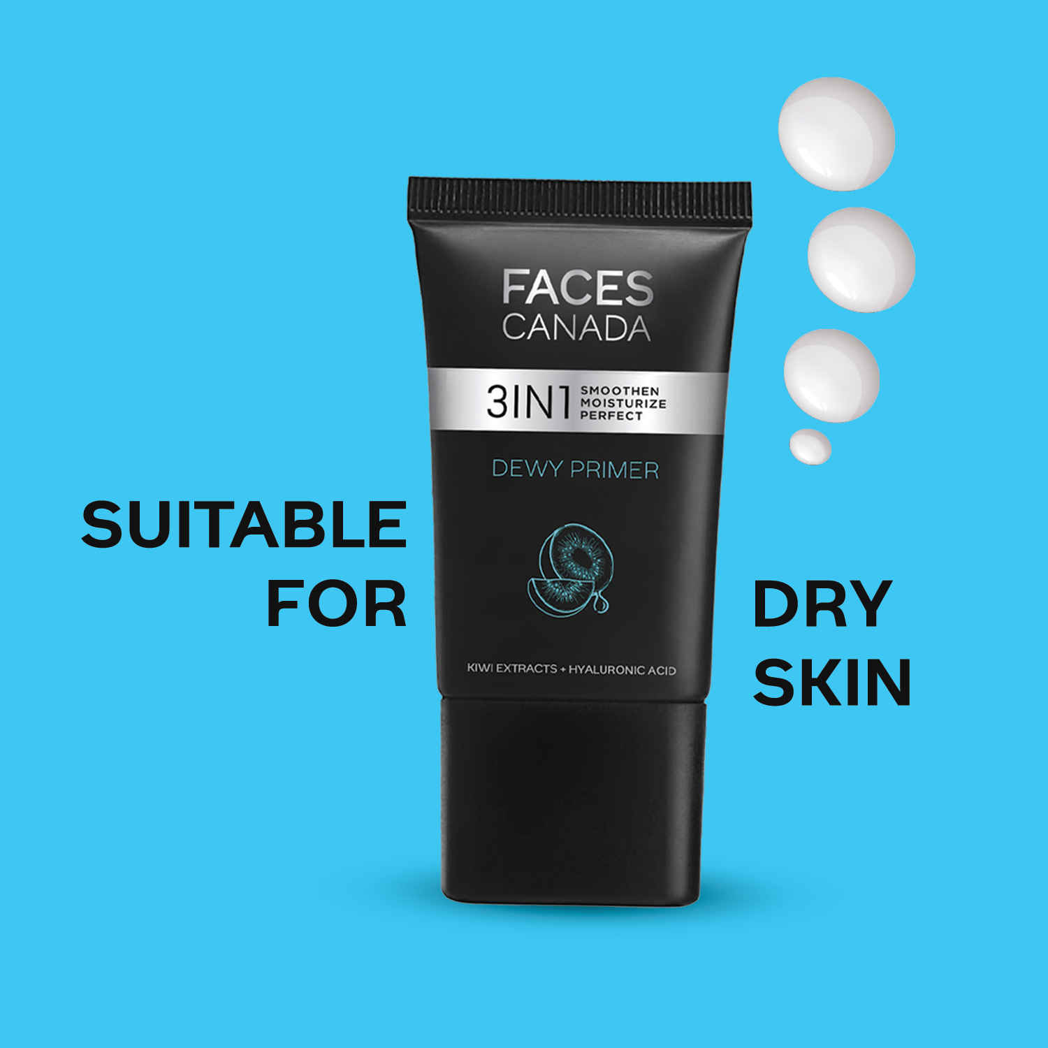 FACES CANADA Dewy Primer 30g Blurs Imperfections Flawless Dewy Base Lightweight Hydrating Creamy Texture Smoothens Moisturizes Skin
