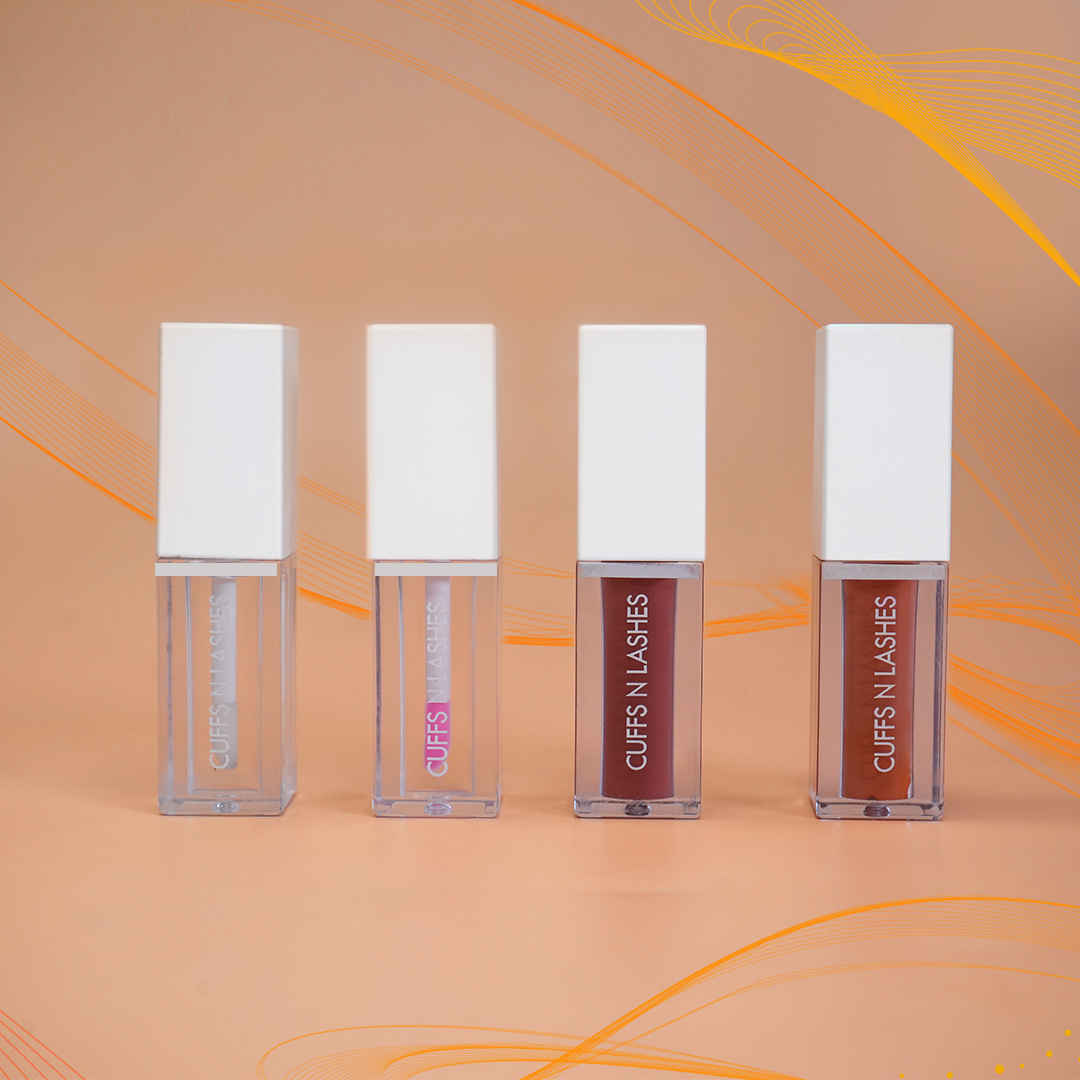 Buy Cuffs N Lashes Combo Pack of Set of 4 Lip Gloss ( Peach Me-05, Viral-06, Just Like Magic-07, Crystal Clear-08 ) - Purplle