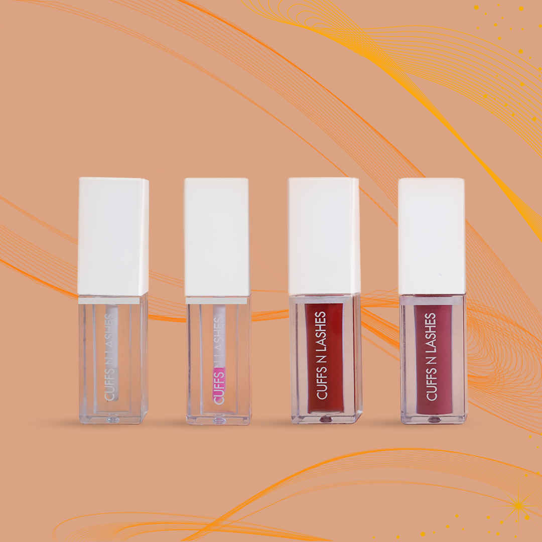 Buy Cuffs N Lashes Combo Pack of Set of 4 Lip Gloss ( Rumour-03, Just Like Magic-07, BB-04, Crystal Clear-08 ) - Purplle