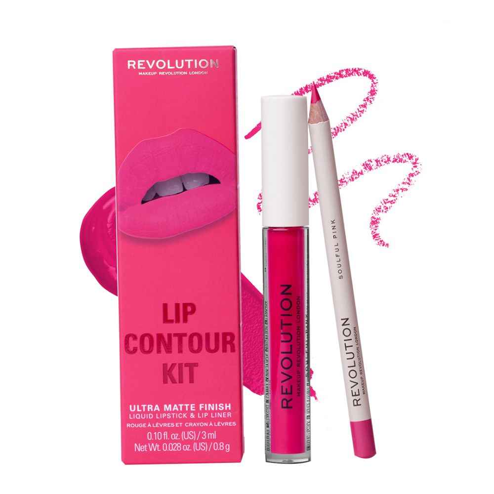 Buy Makeup Revolution Lip Contour Kit Soulful Pink 3 ml+0.8 gm - Purplle